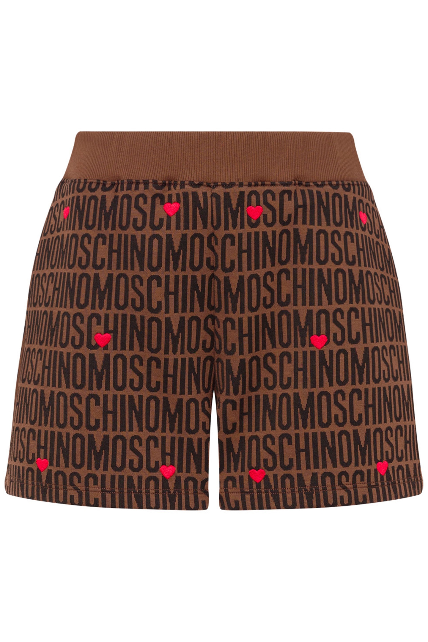COTTON SHORTS MOSCHINO LOGO BROWN 3
