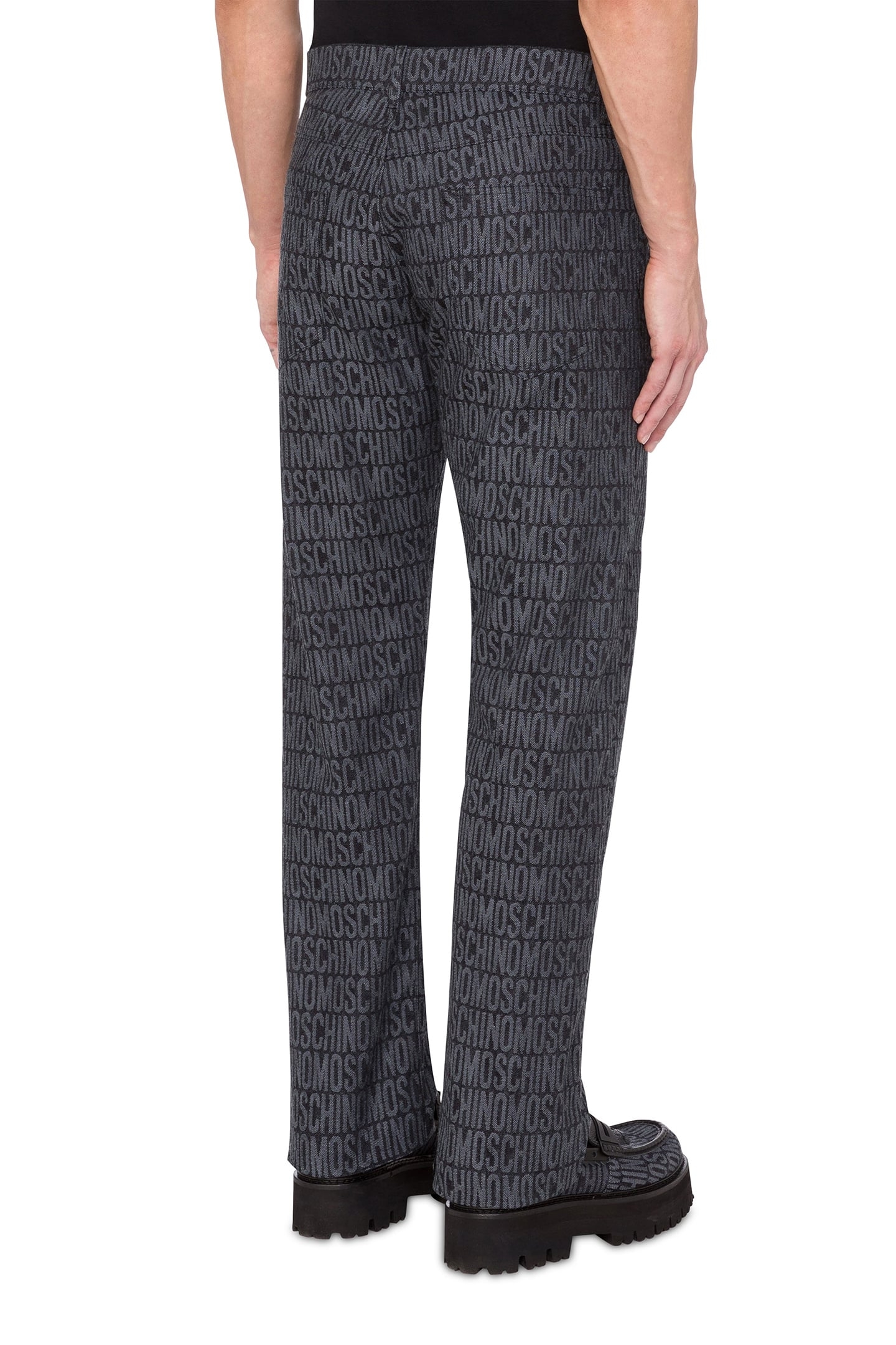 ALLOVER LOGO BLACK DENIM TROUSERS BLACK 2