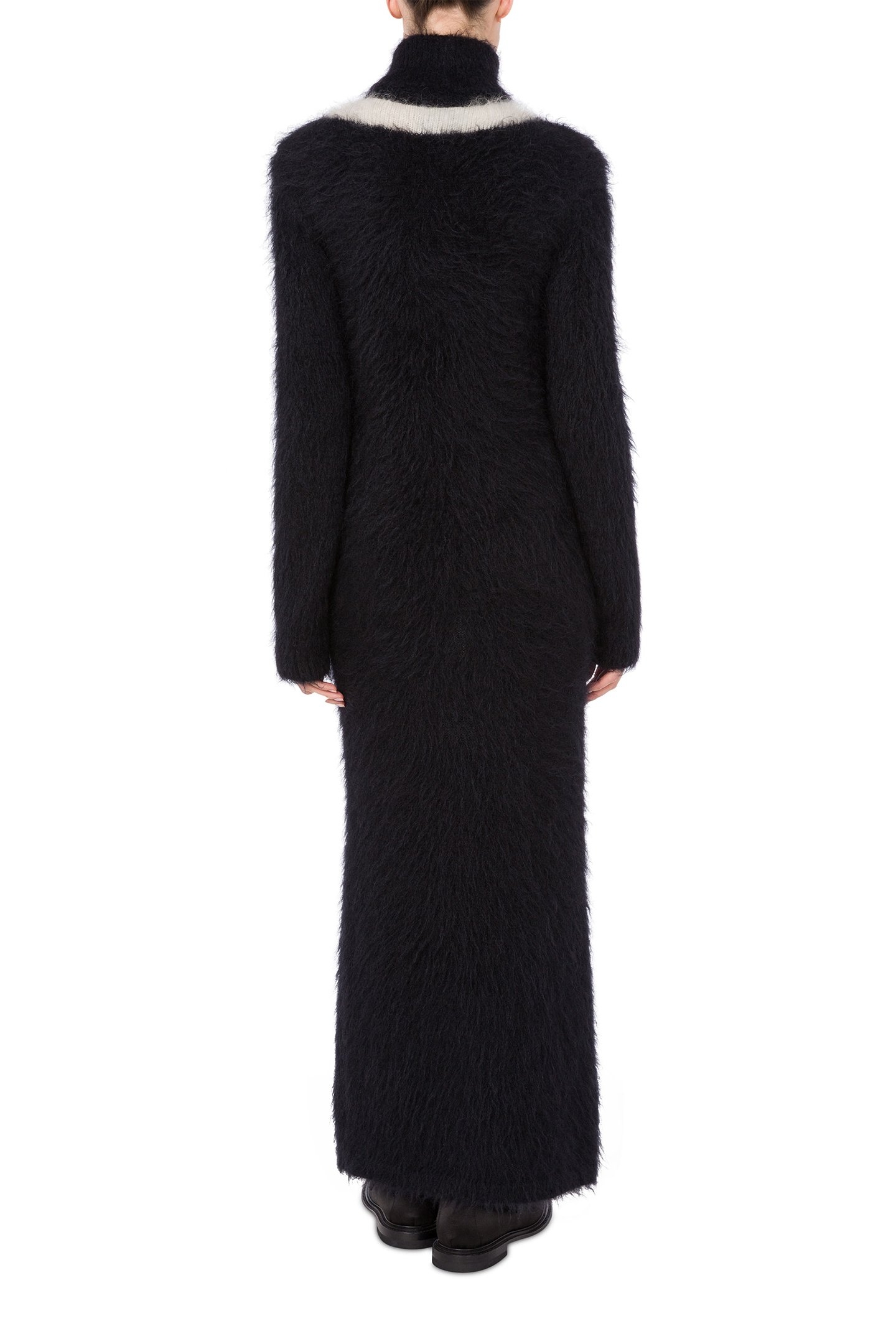 PEACE BRUSHED MOHAIR DRESS BLACK 2