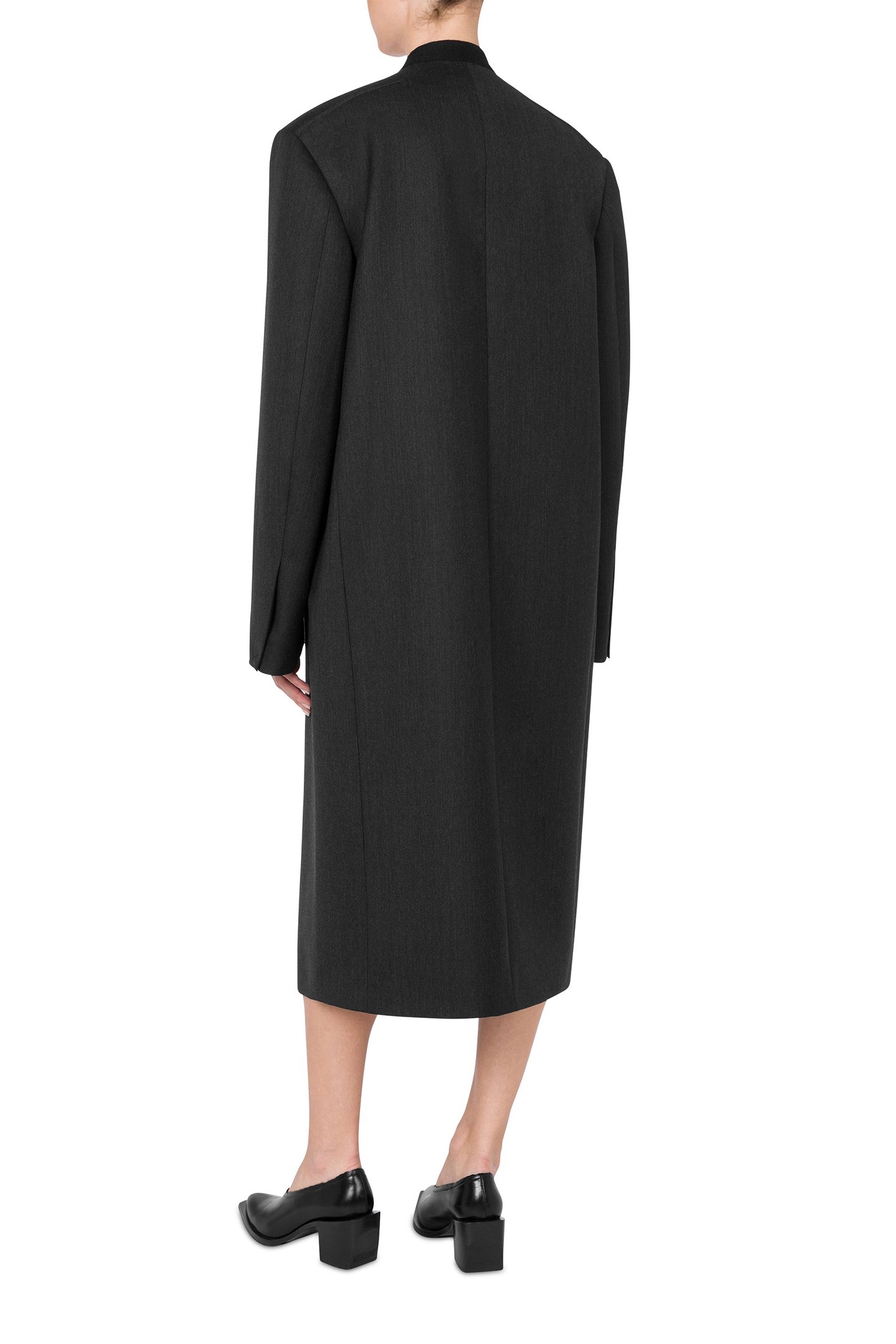 YARN-DYED WOOL CANVAS COAT GREY 2