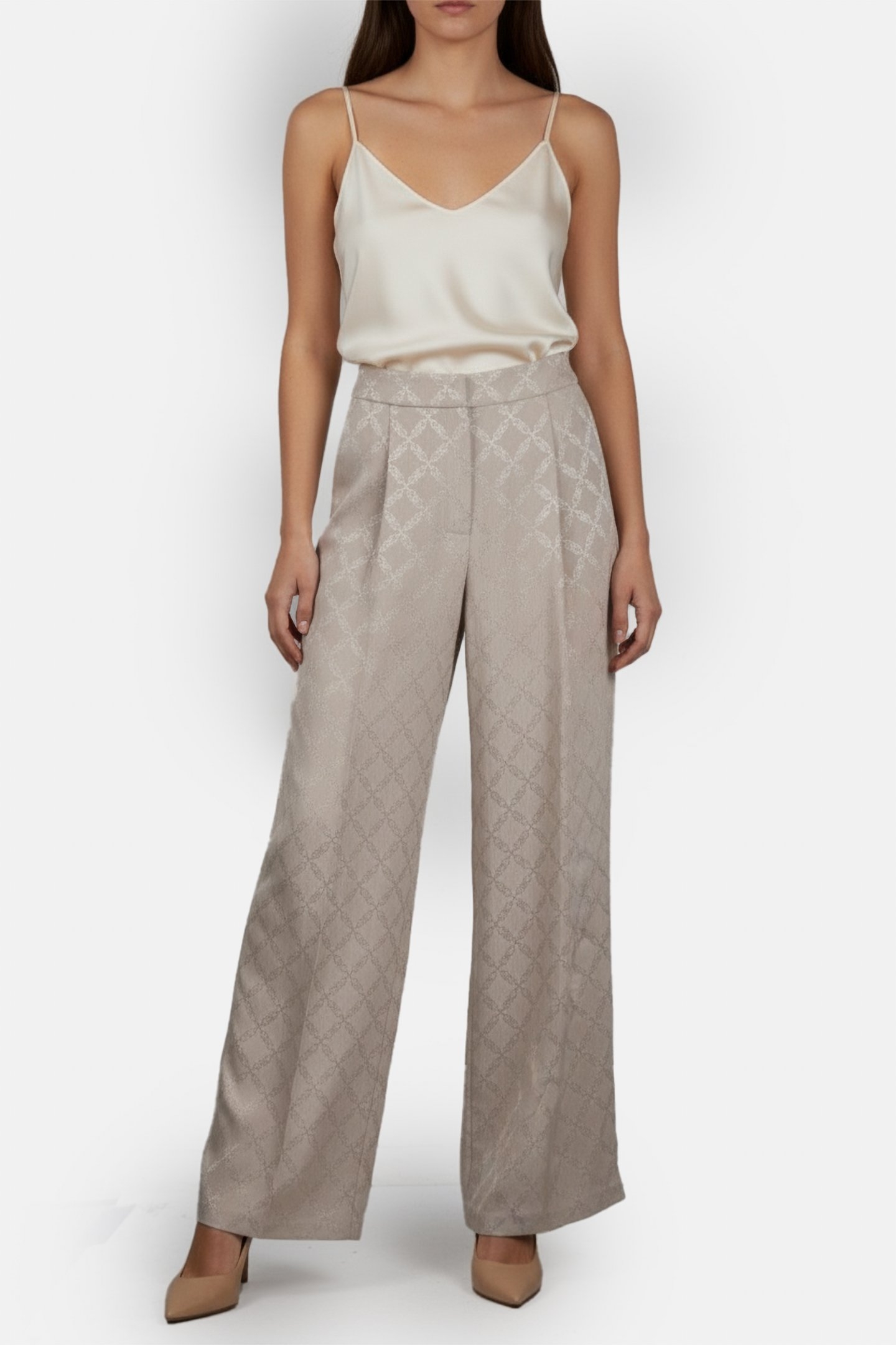 LOGO WIDE LEG PANTS DUNE 5
