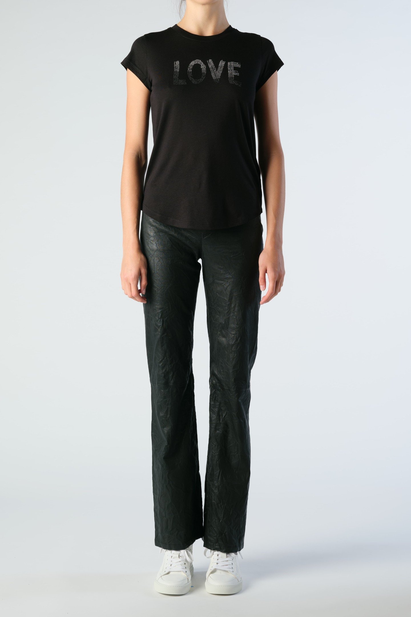 WOOP GRADIENT LOVE STRASS T-SHIRT NOIR 1