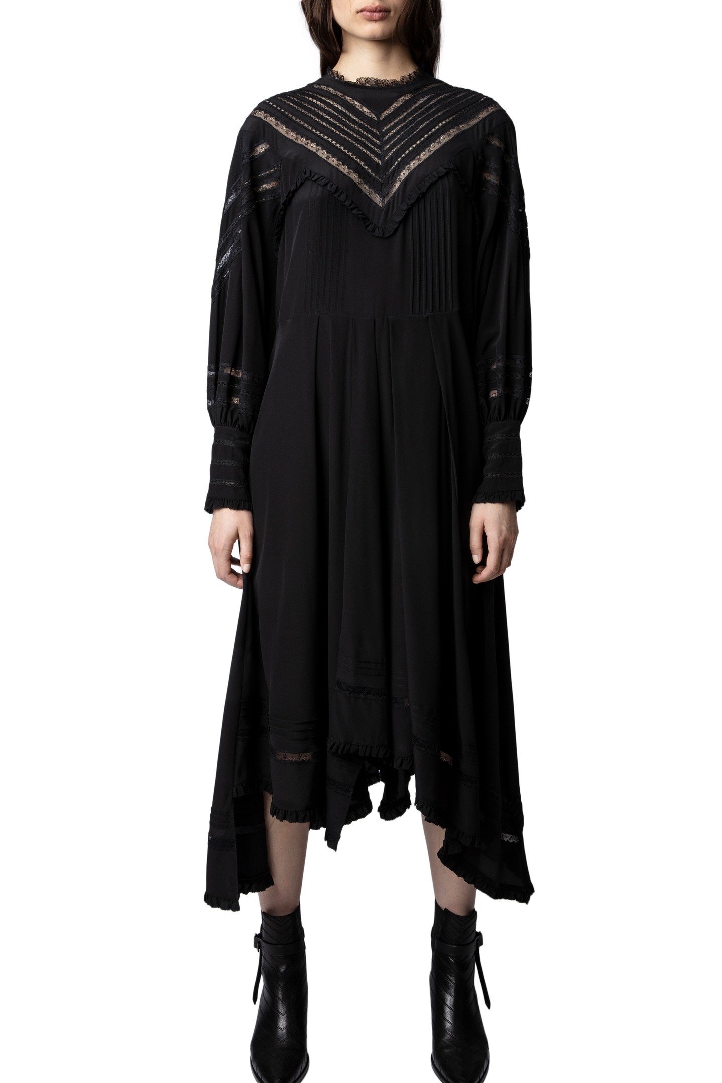 ROZYL SILK DRESS NOIR 1