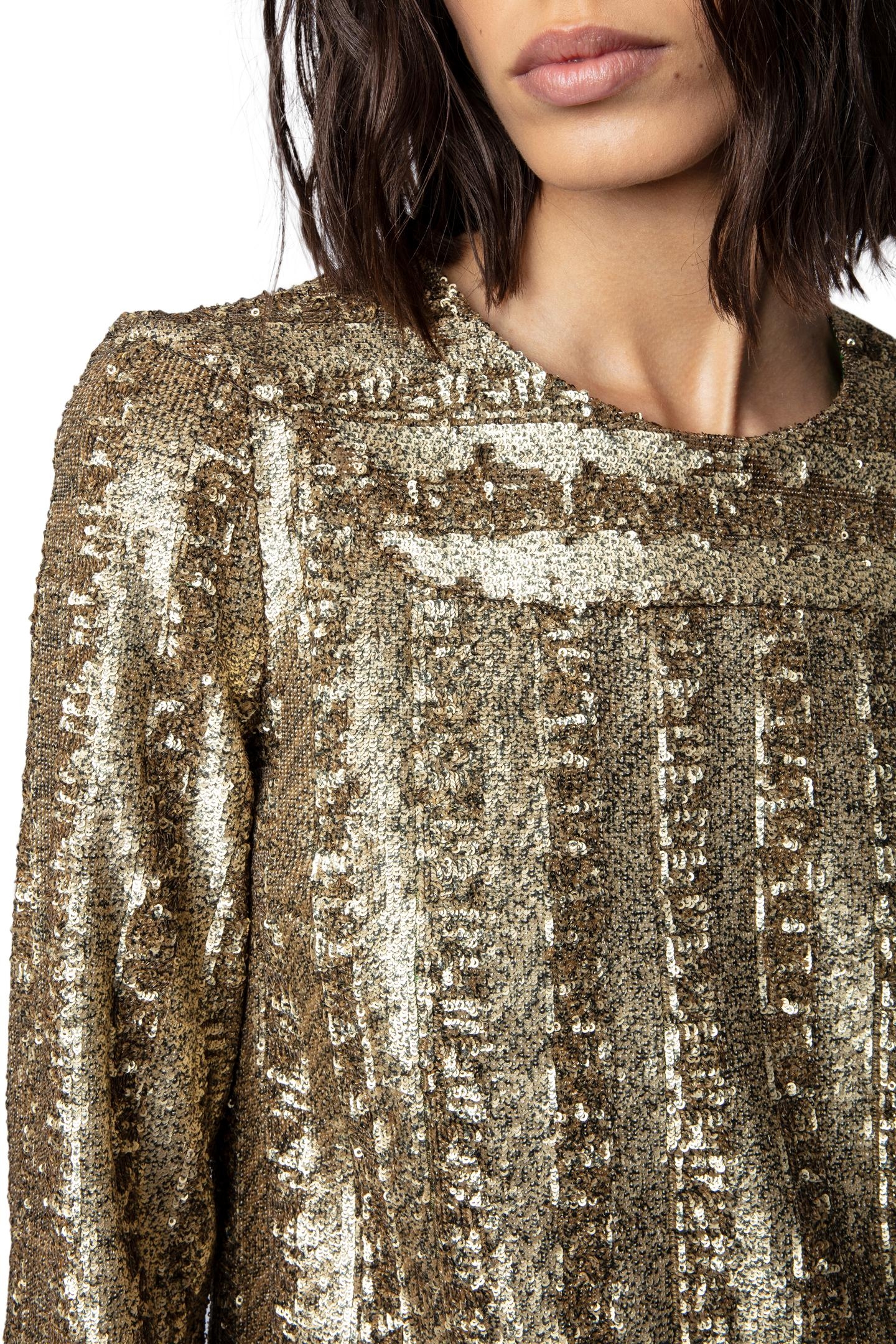 ROYSSE SEQUINS DRESS BRONZE 7