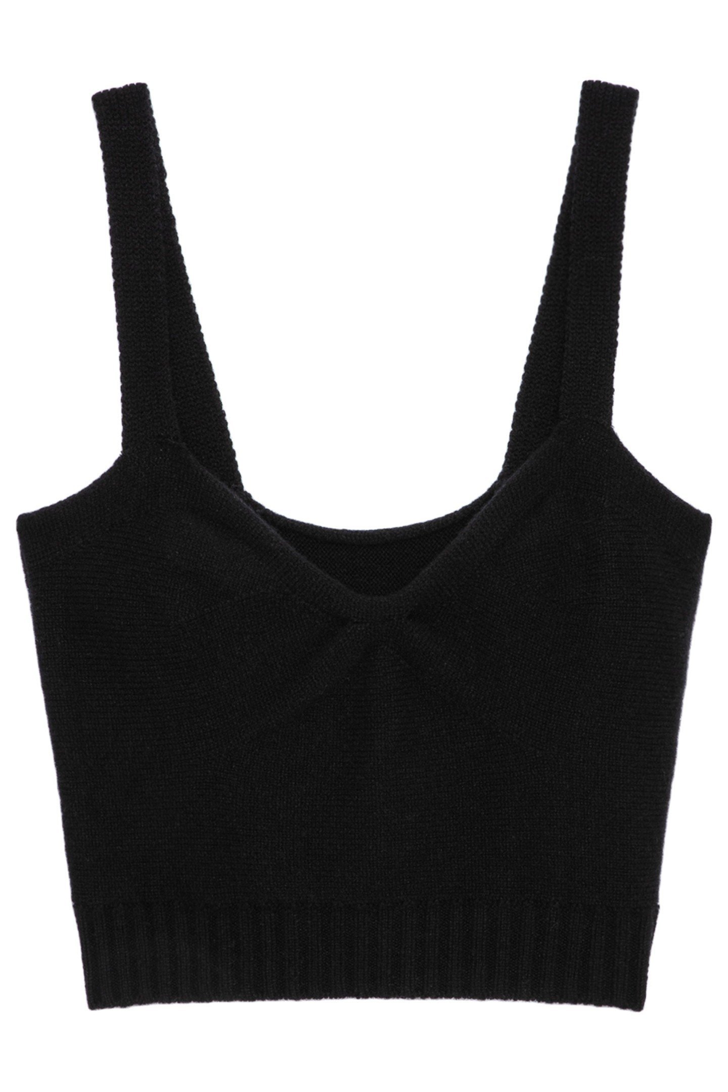 BETTINA CASHMERE WOOL KNIT CROP TOP NOIR 5