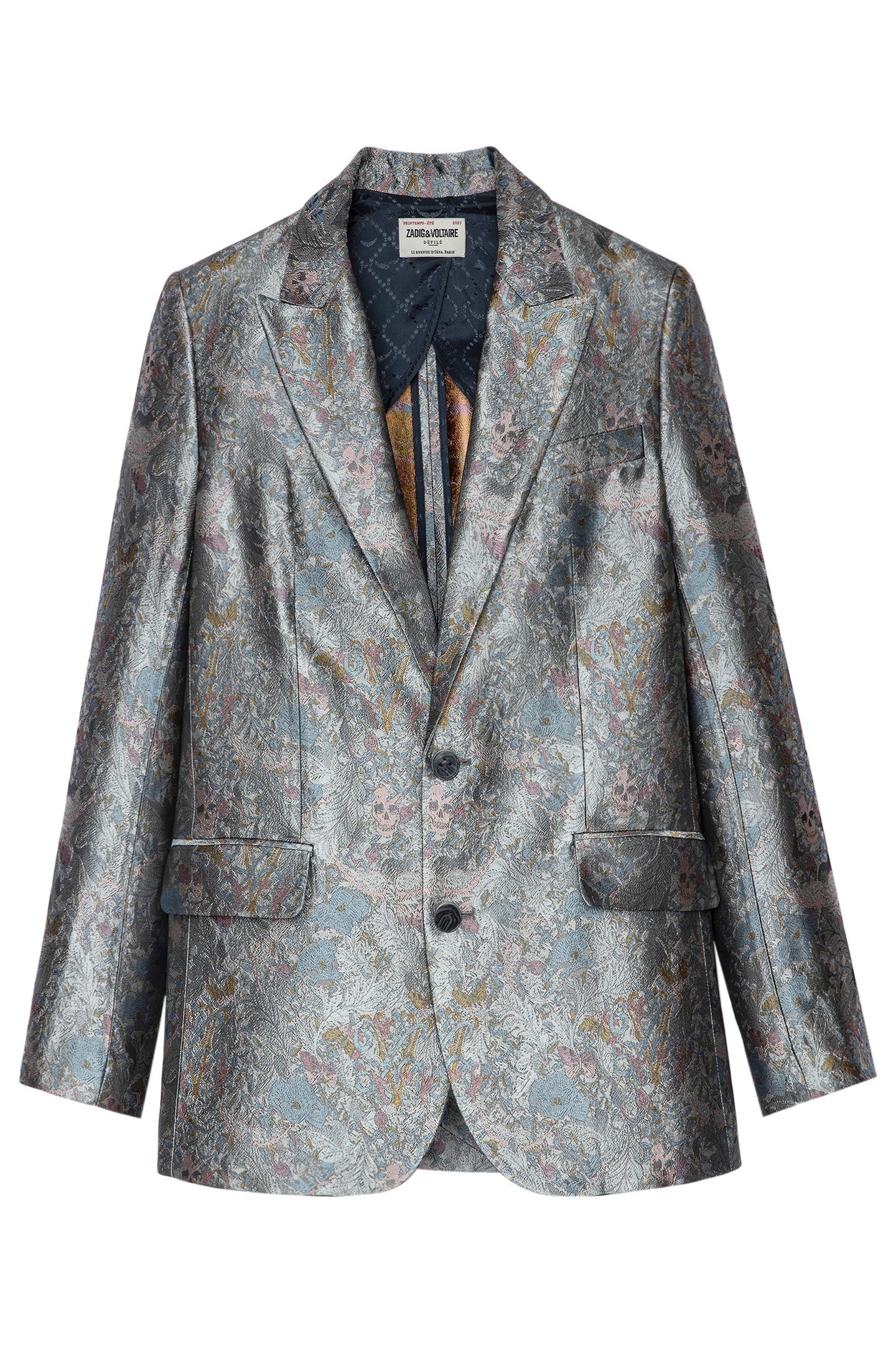 VEGY JACQUARD BRITISH FLOWERS BLAZER KAKI 4