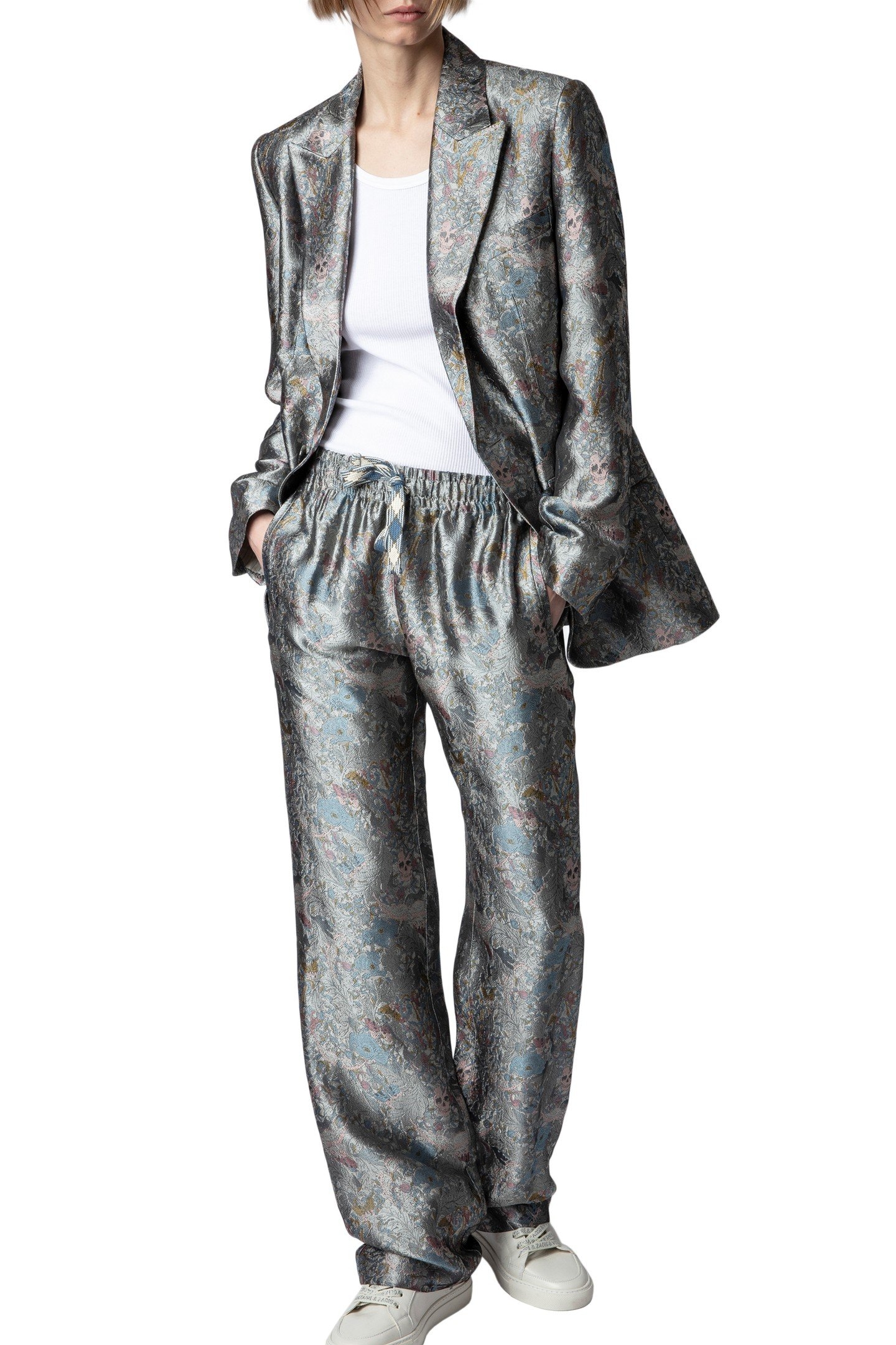 VEGY JACQUARD BRITISH FLOWERS BLAZER KAKI 5