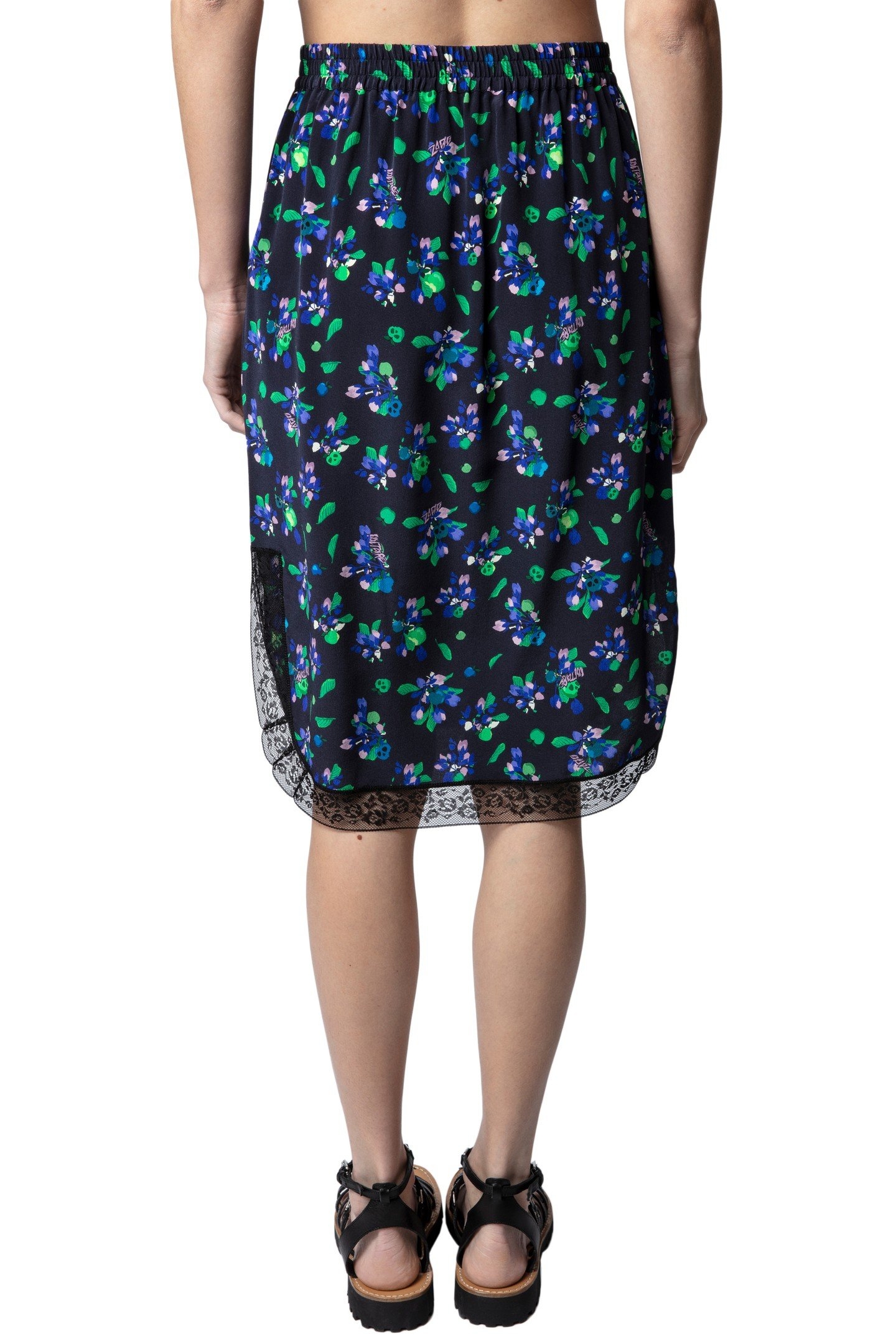 JOZY BIANCA FLOWER SKIRT NOIR 2