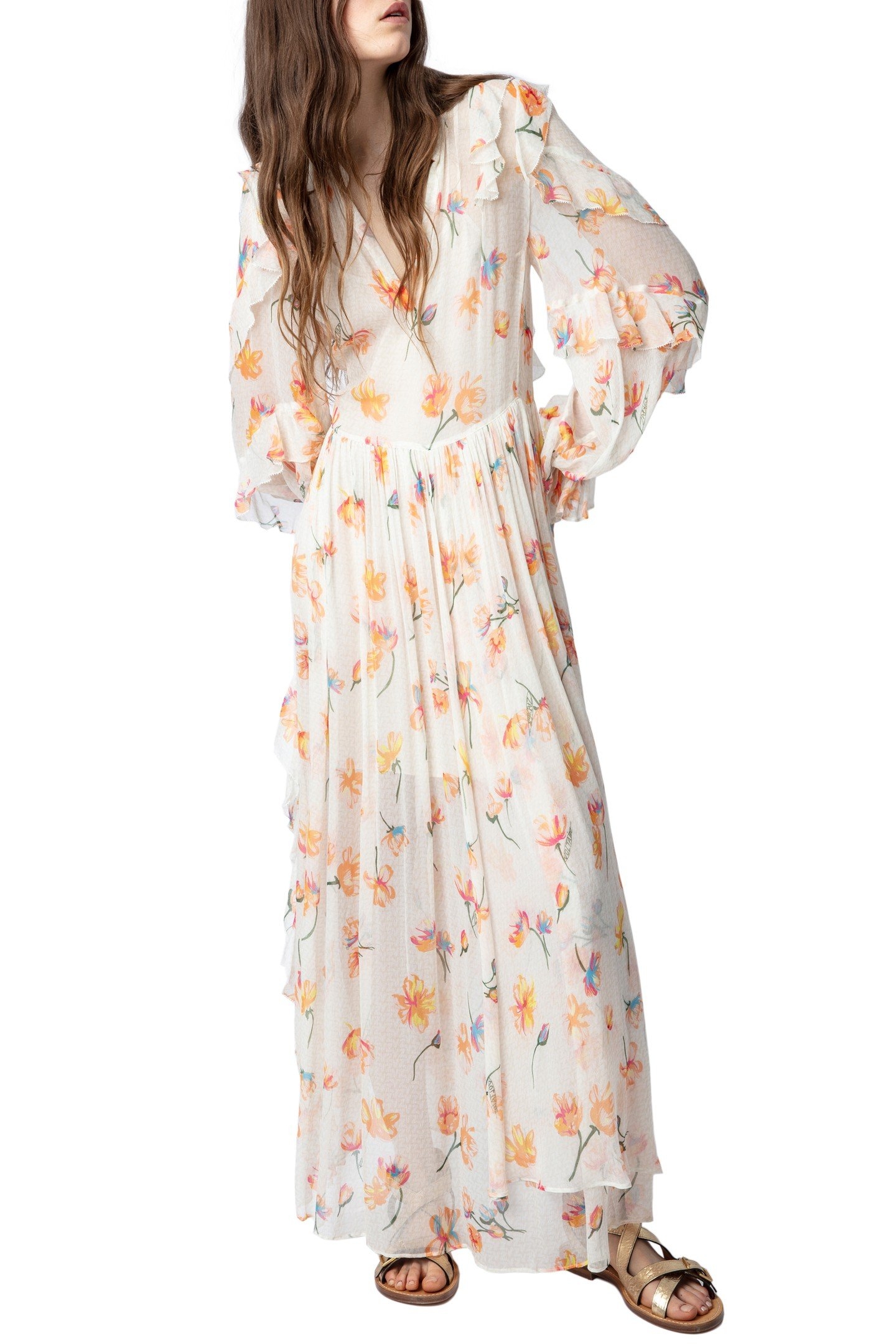 RICINY MOUSSELINE COURTNEY DRESS MASTIC 5