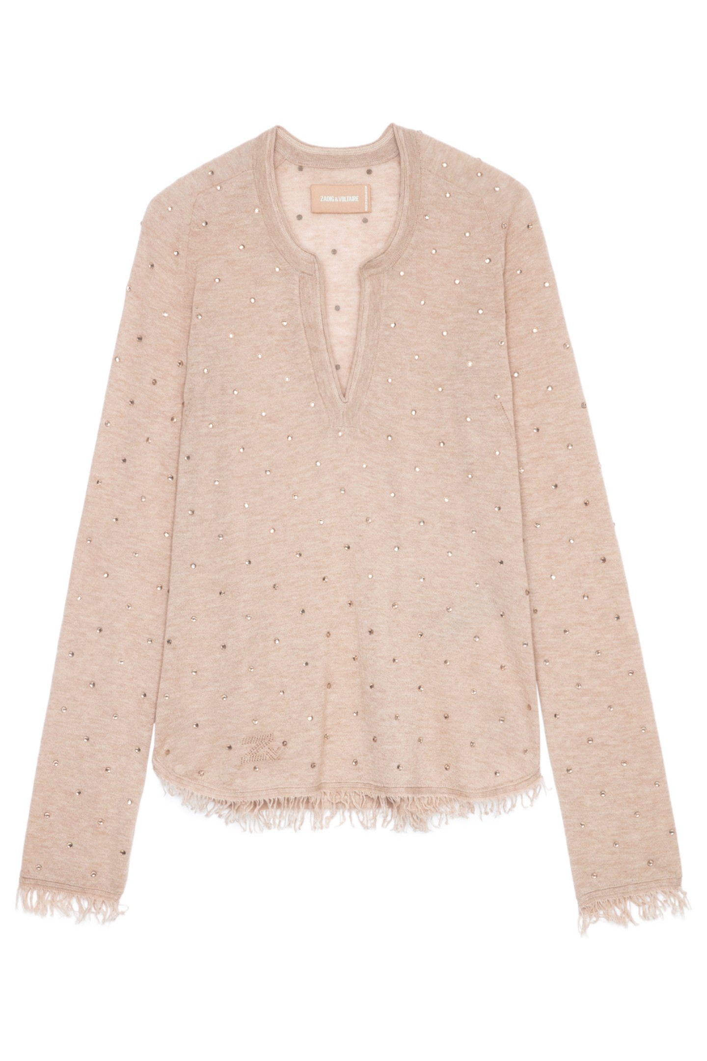 RIVIERA DOTS CASHMERE PULLOVER BLUSH 4