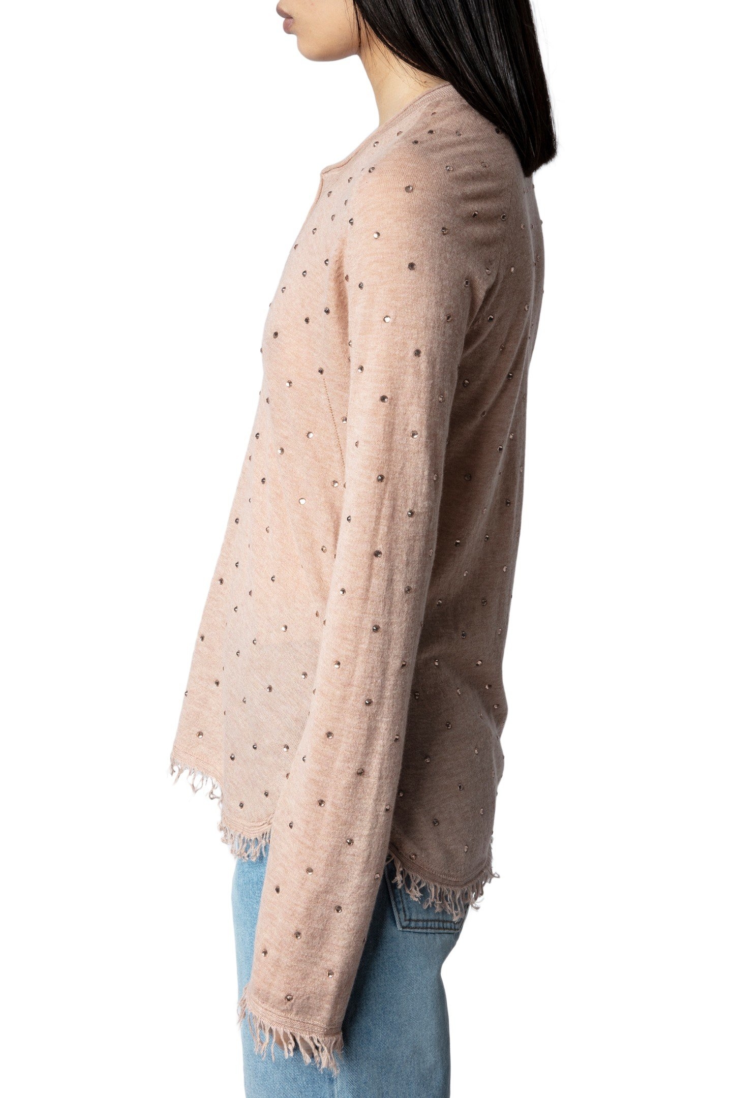RIVIERA DOTS CASHMERE PULLOVER BLUSH 3