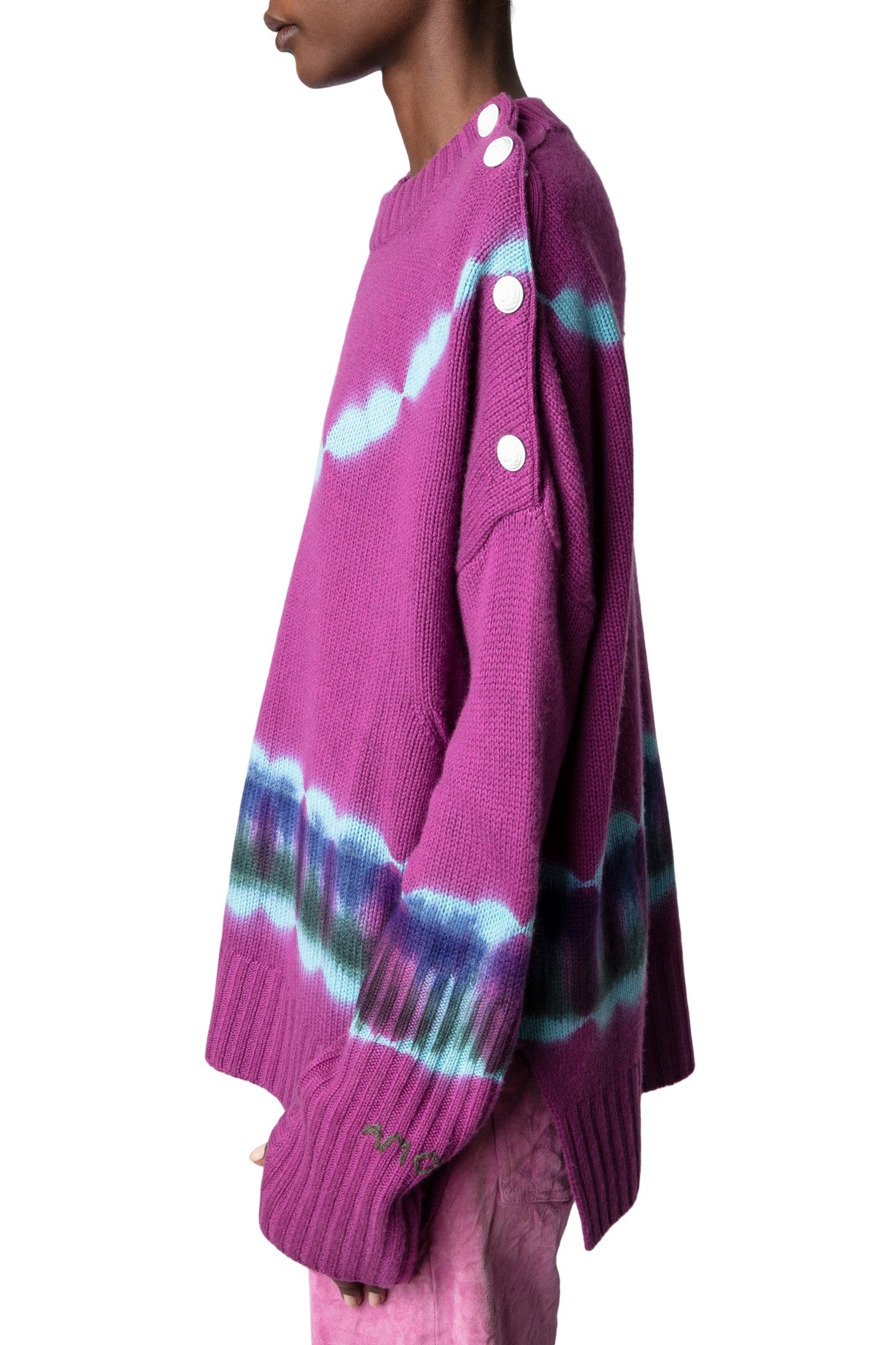 MALTA CASHMERE TIE-DYE SWEATER MAUVE 3