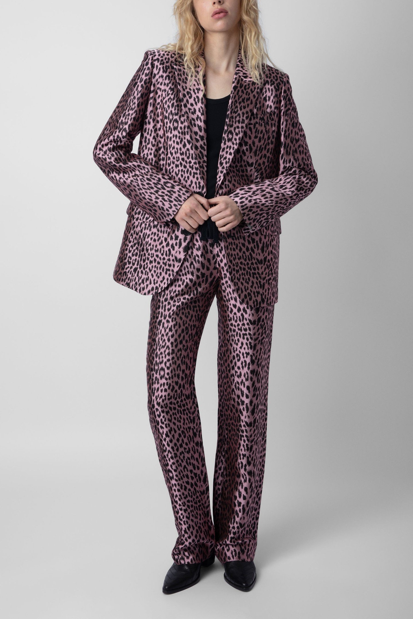 VEGY LEOPARD JACQUARD BLAZER ROSE 2