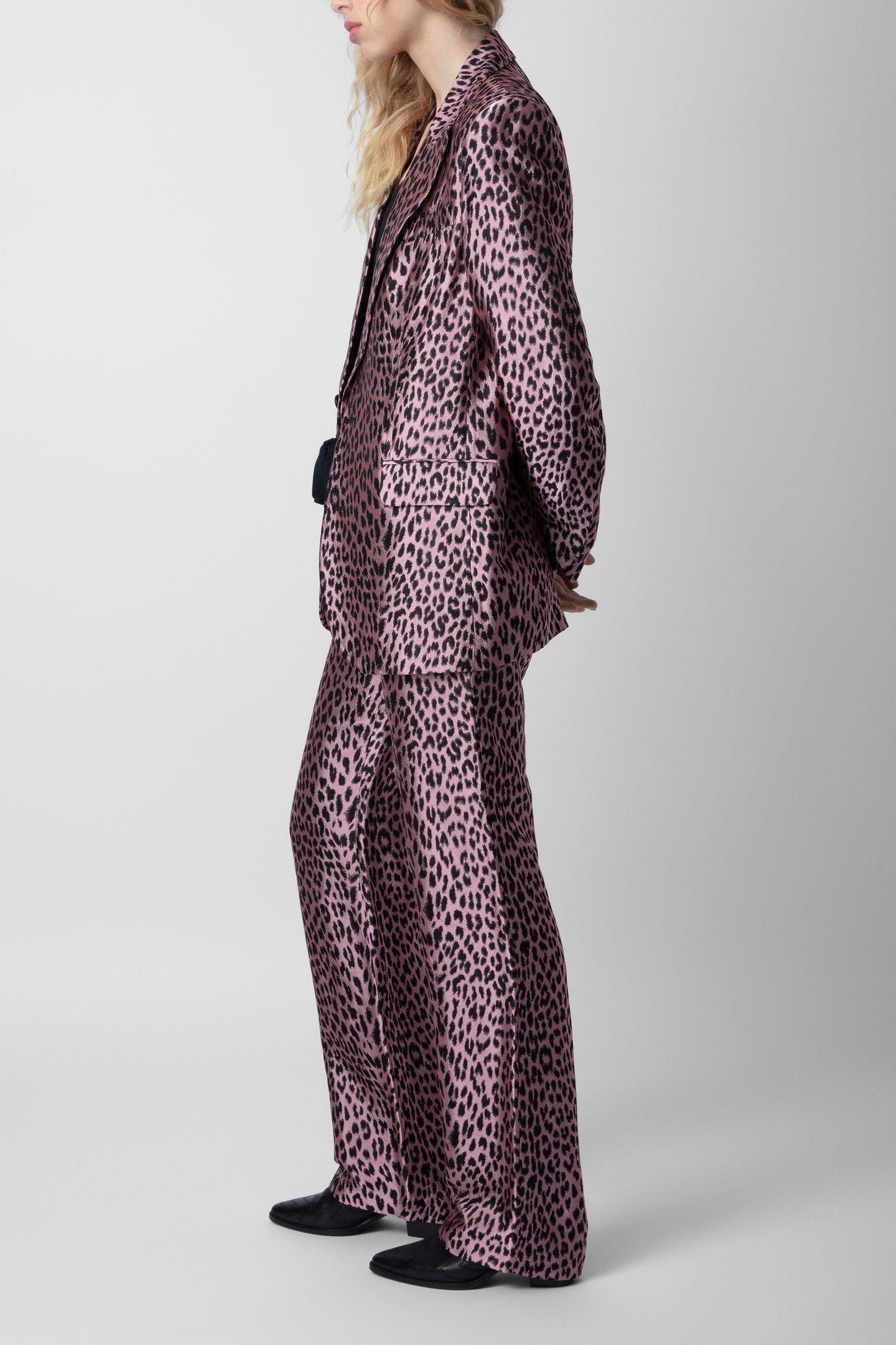 VEGY LEOPARD JACQUARD BLAZER ROSE 3