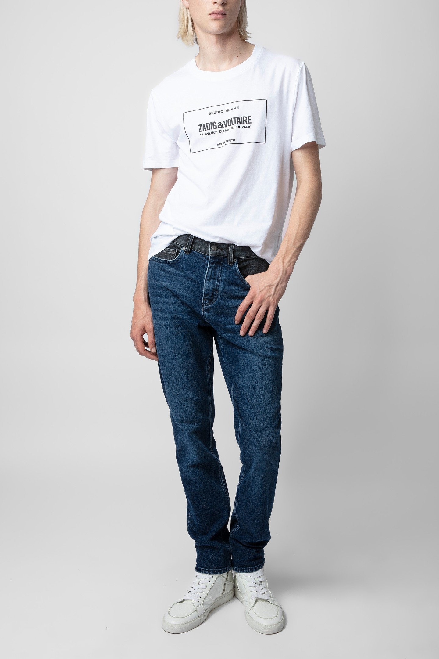 UNISEX STEEVE DENIM ECO BIKER PATCH MEDIUM BLUE 2