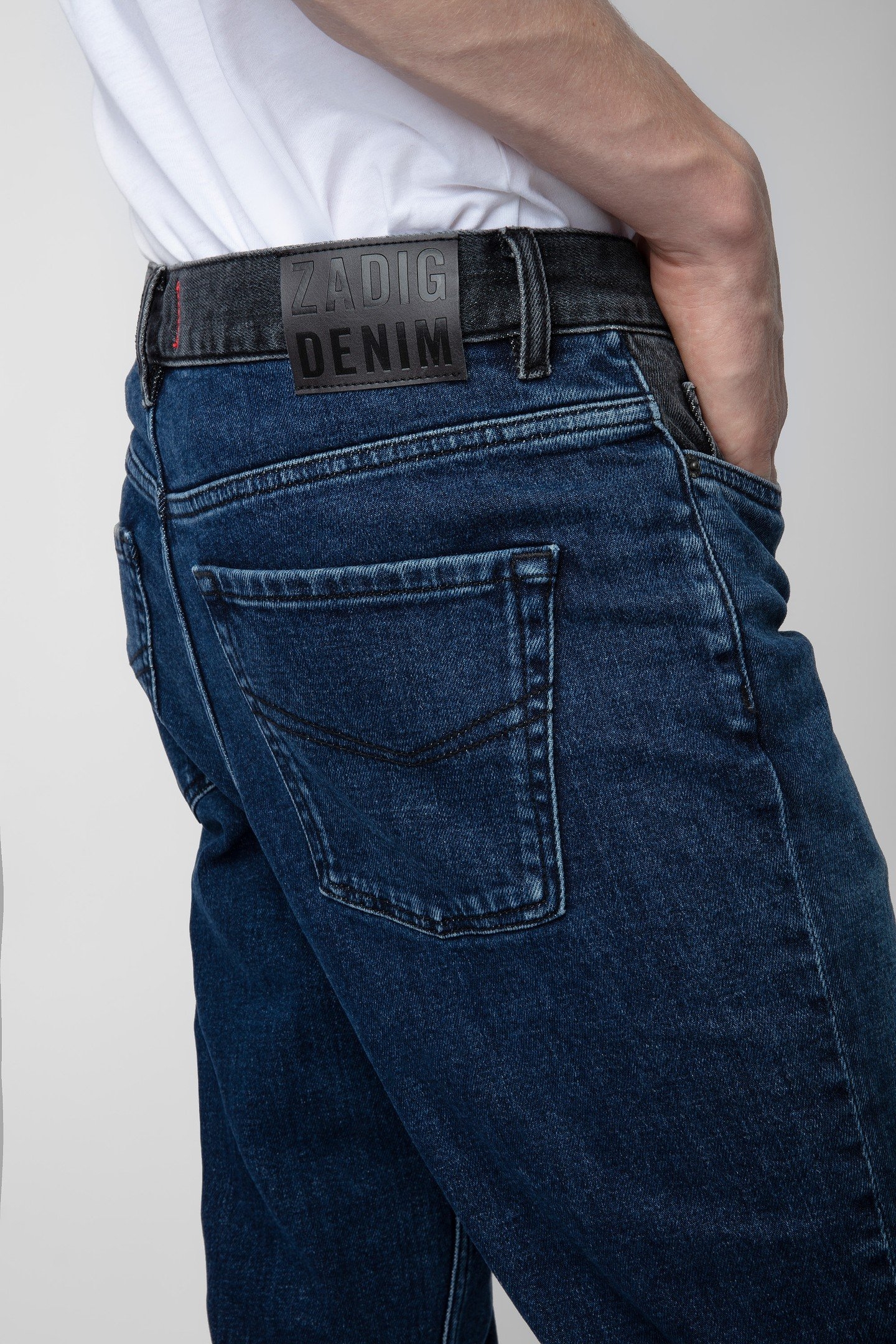 UNISEX STEEVE DENIM ECO BIKER PATCH MEDIUM BLUE 7