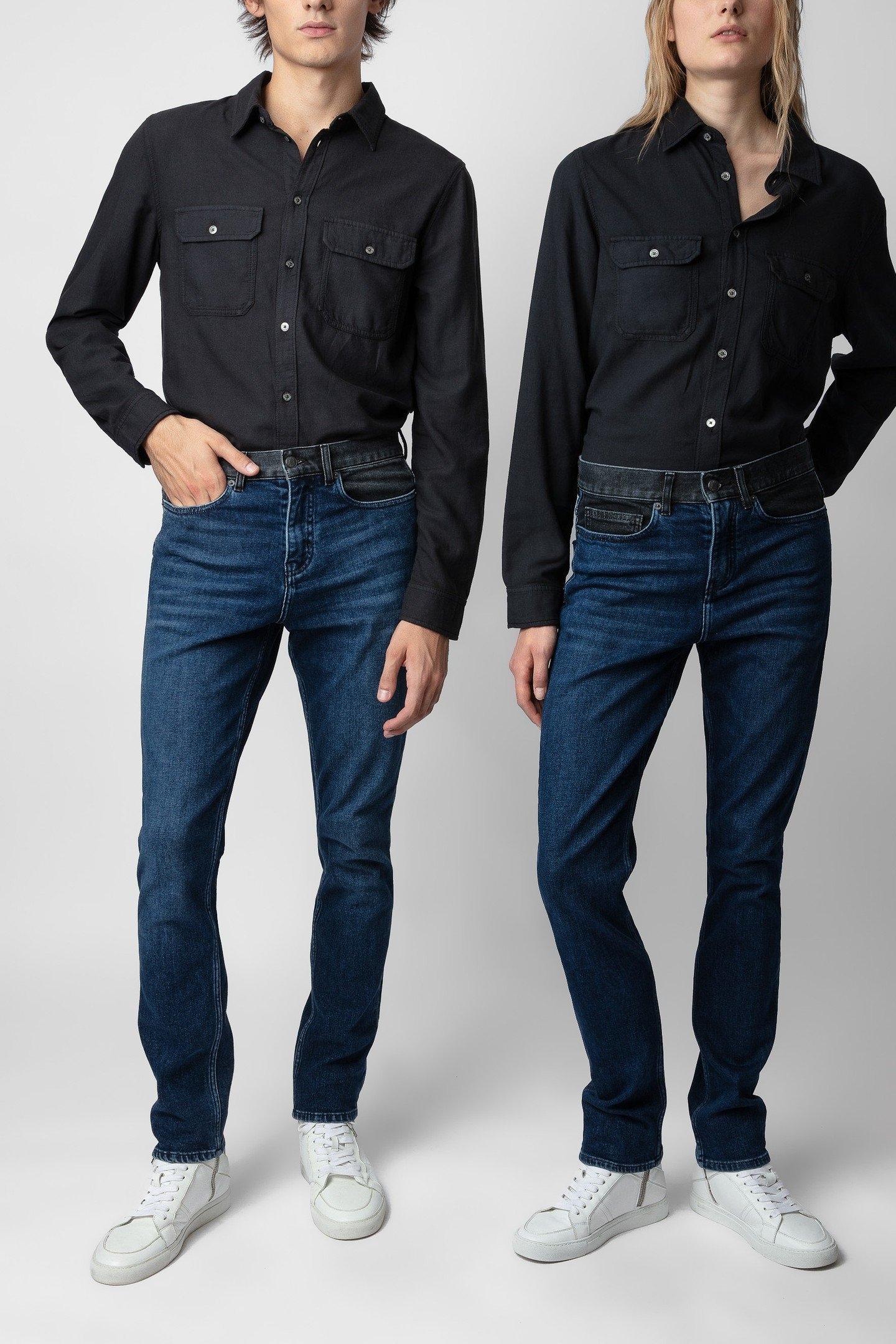 UNISEX STEEVE DENIM ECO BIKER PATCH MEDIUM BLUE 5