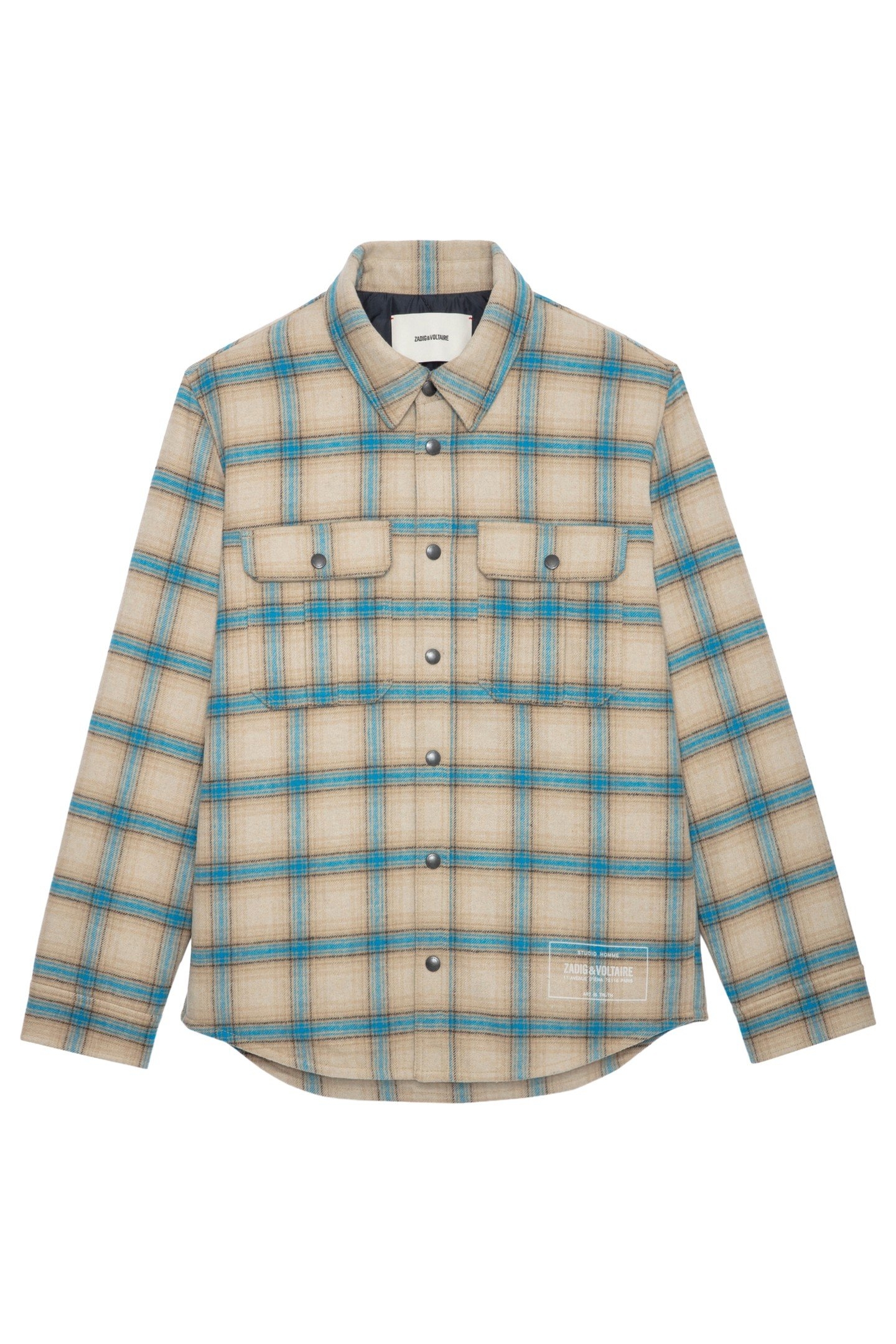 BALI WOOL CHECK PADDED OVERSHIRT FICELLE 4