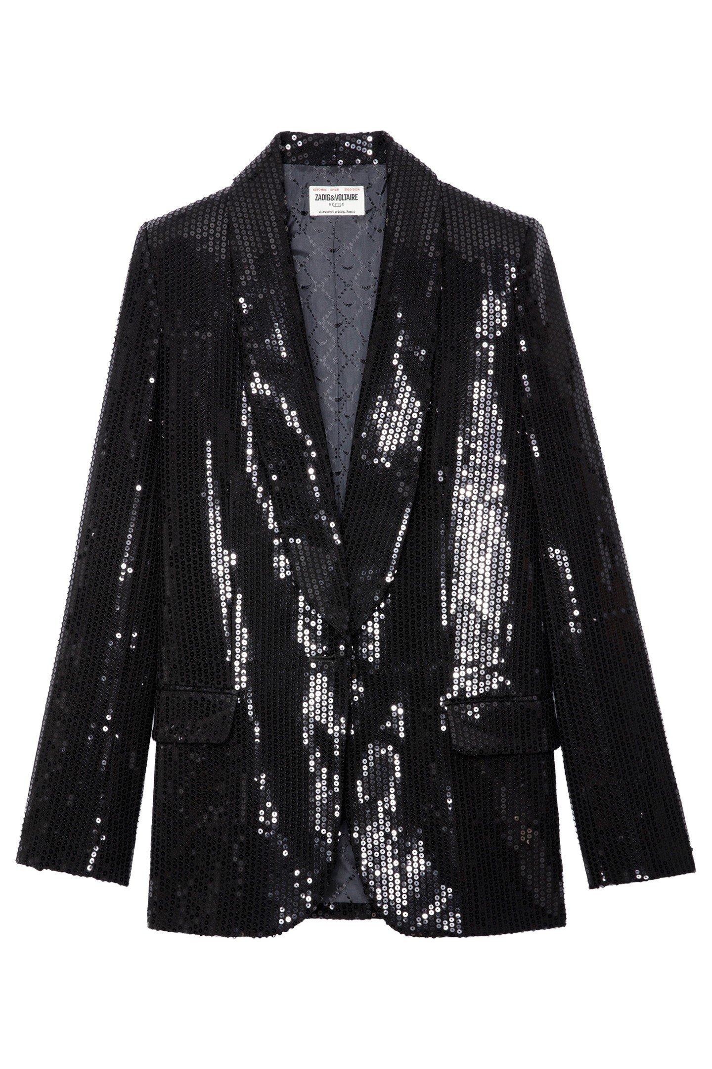 VIVE SEQUINS STRUCTURED BLAZER NOIR 5
