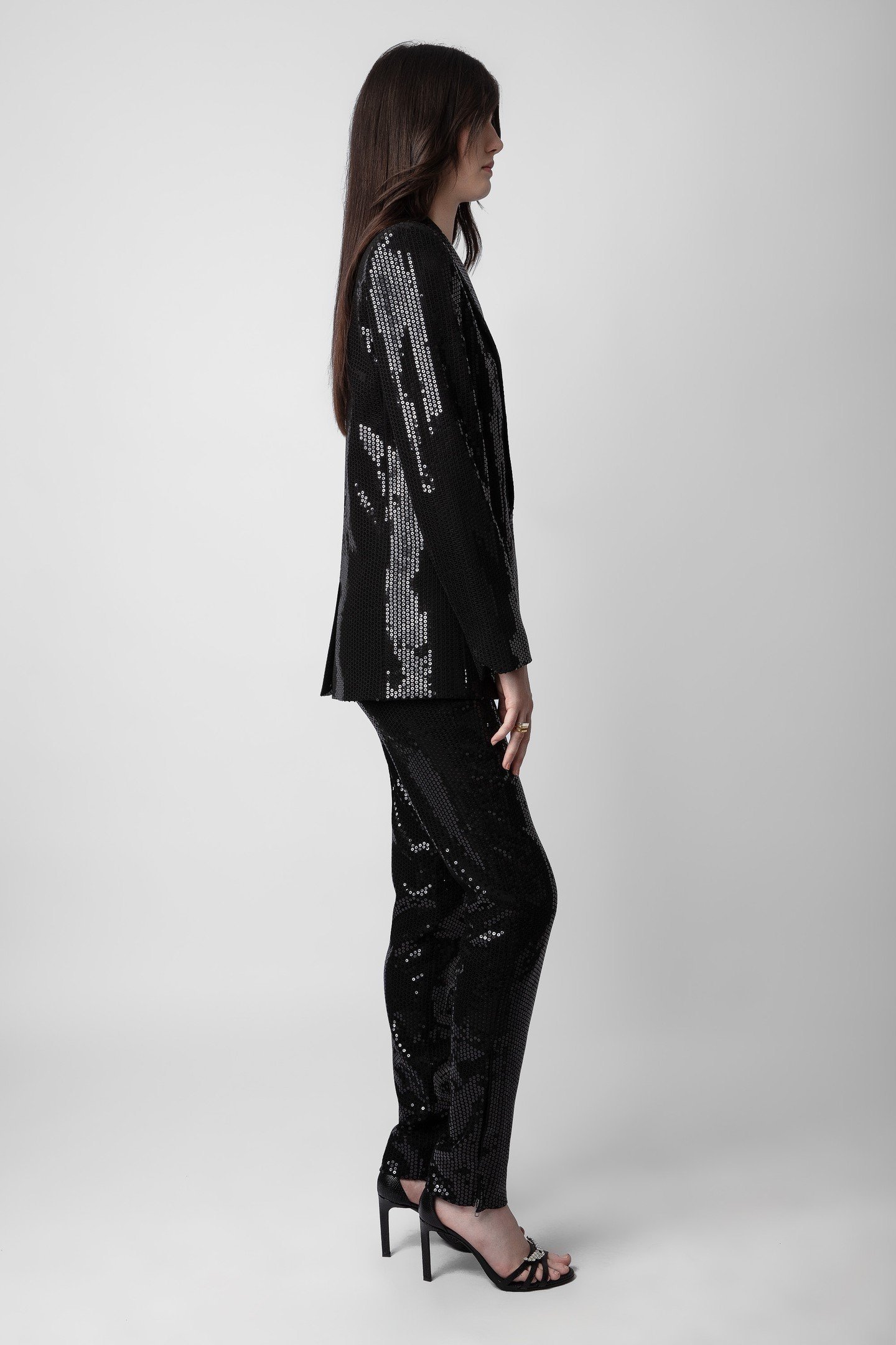 VIVE SEQUINS STRUCTURED BLAZER NOIR 3