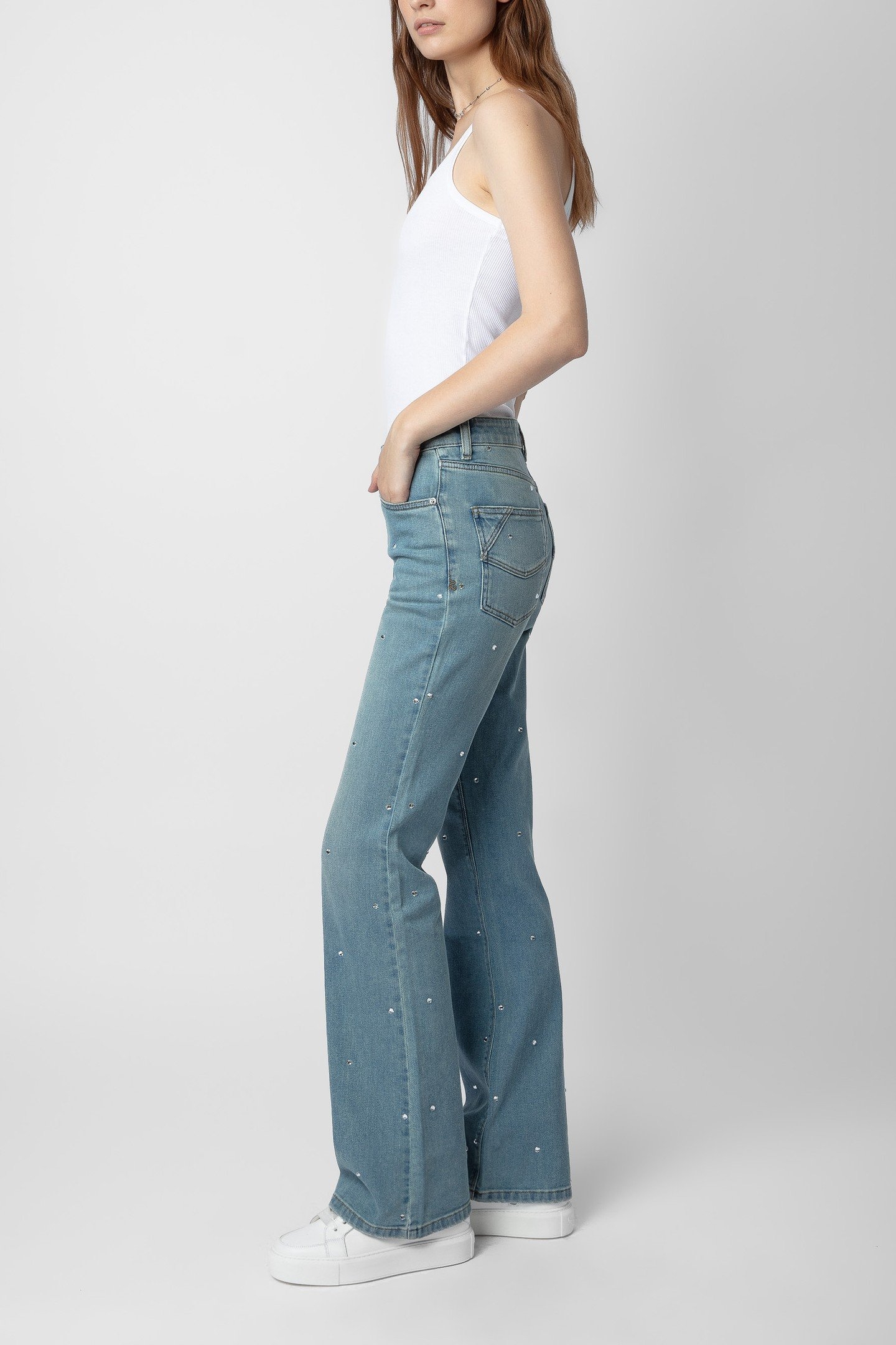 UNISEX EMILE DENIM ECO STRASS JEANS LIGHT BLUE 6