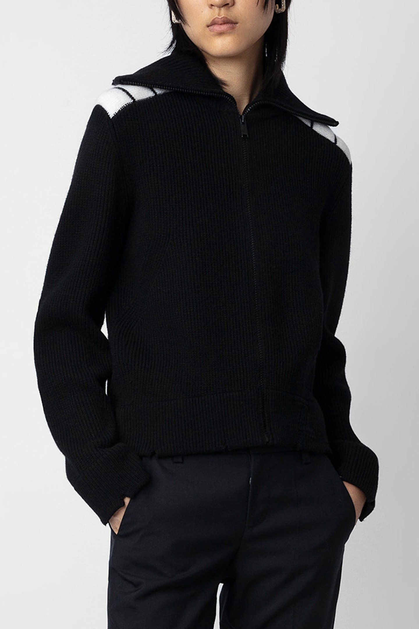JESSIE MERINO WOOL CARDIGAN NOIR 1