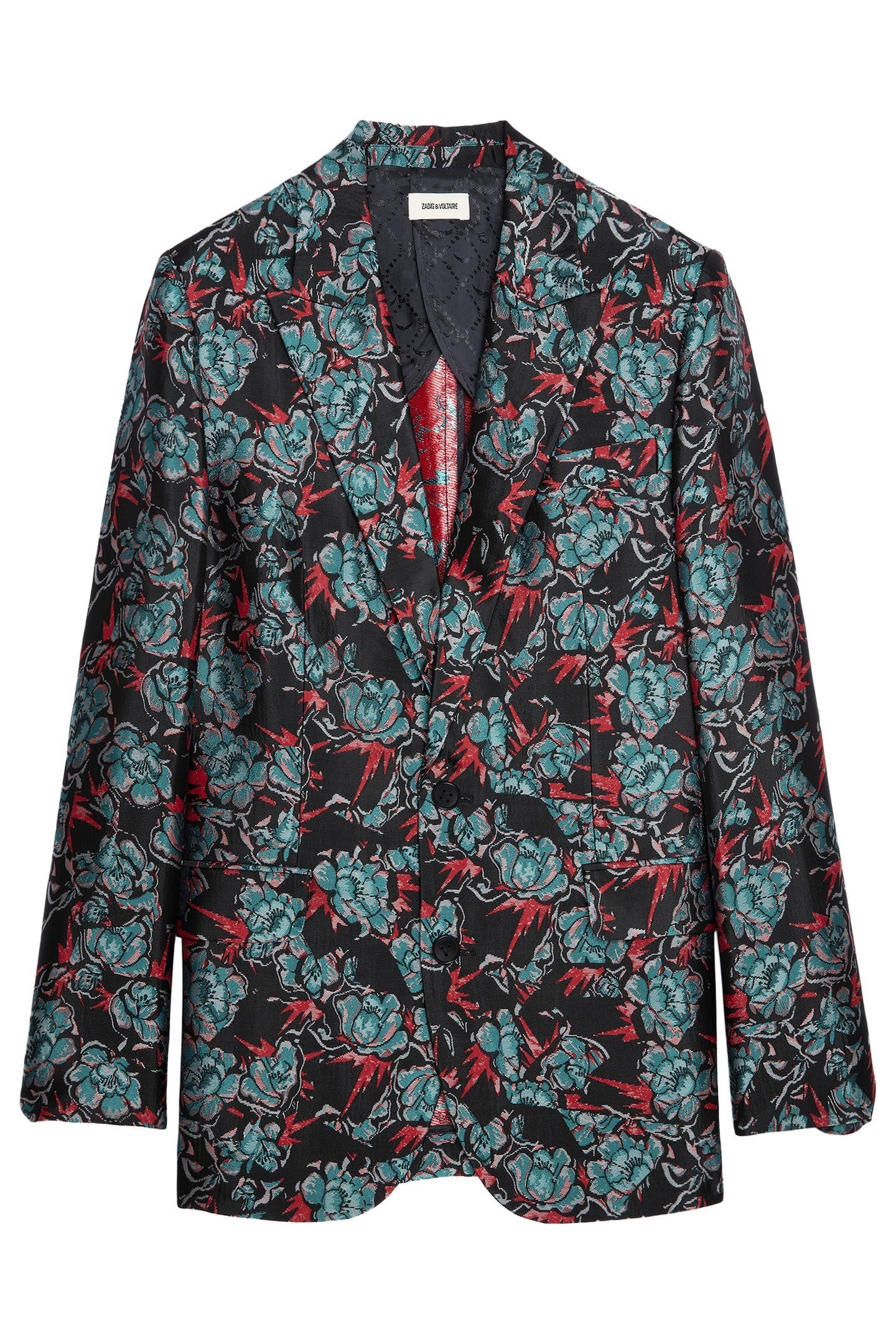 VEGY STRUCTURED FLORAL JACQUARD BLAZER NOIR 5