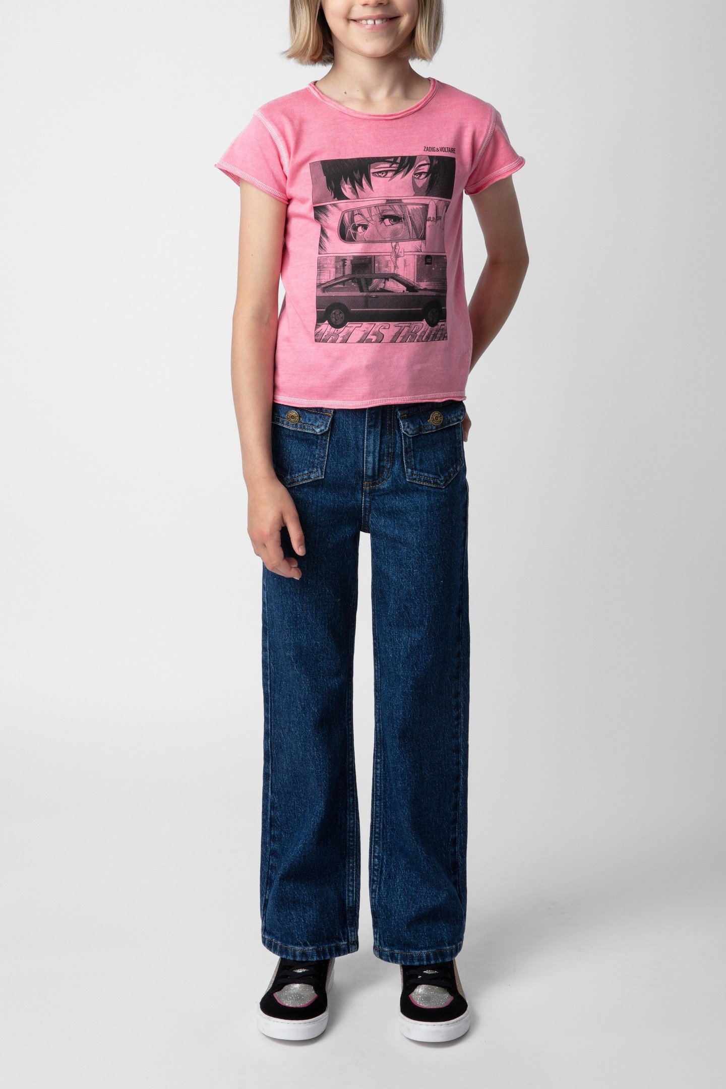 HIPPIE GIRLS DENIM JEAN BRUT 1