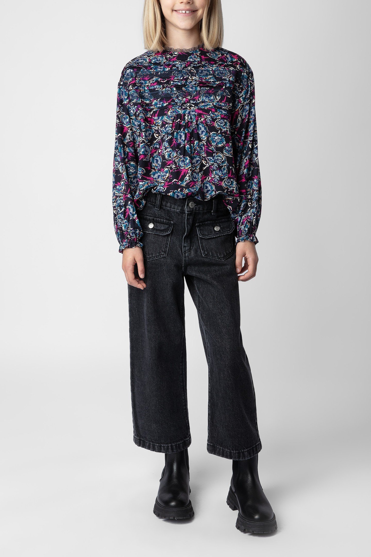 SAHARA GIRLS BLOUSE DARK BLUE 2