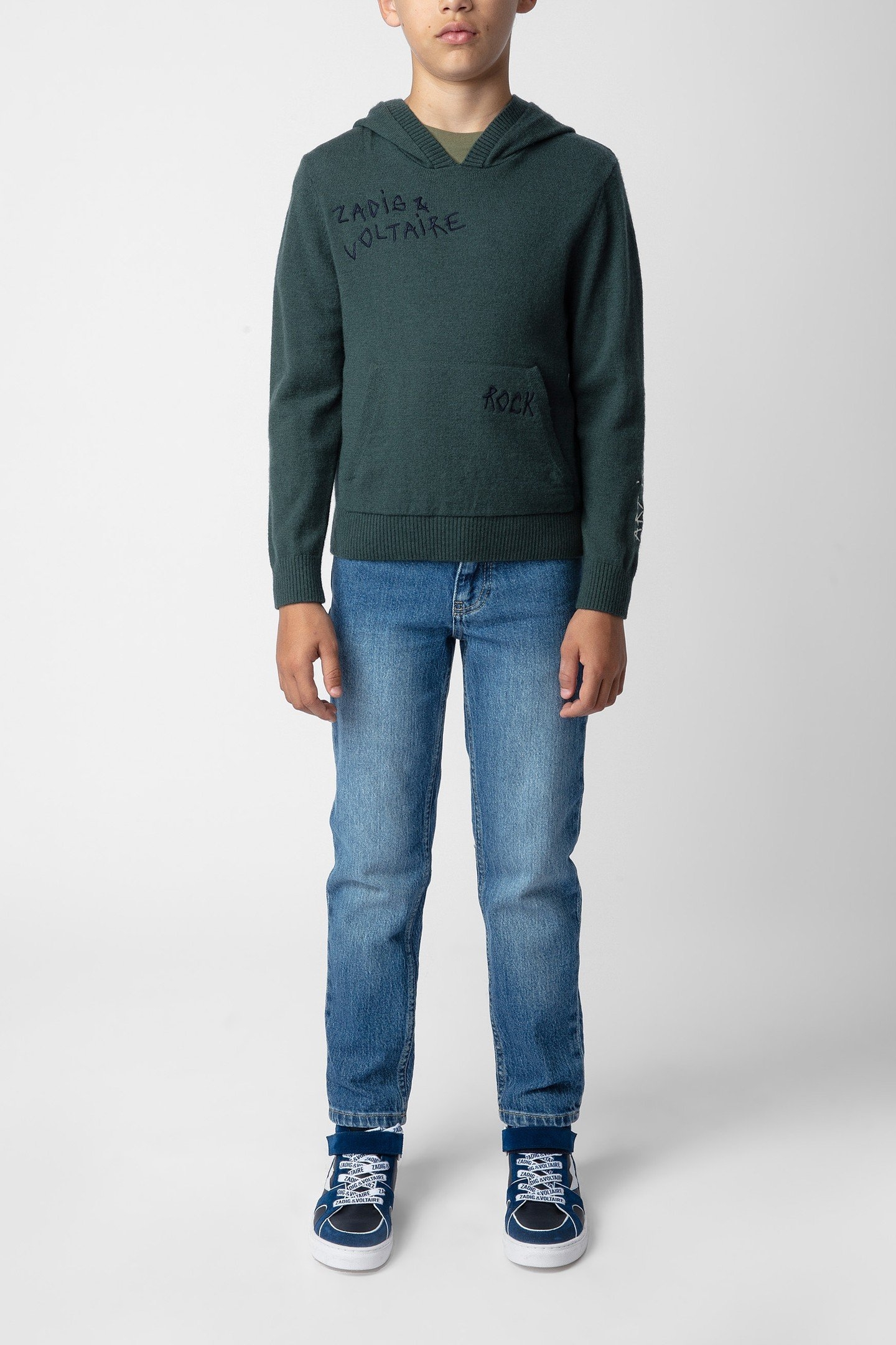 ANDY BOYS HOODIE SWEATER DARK GREEN 1