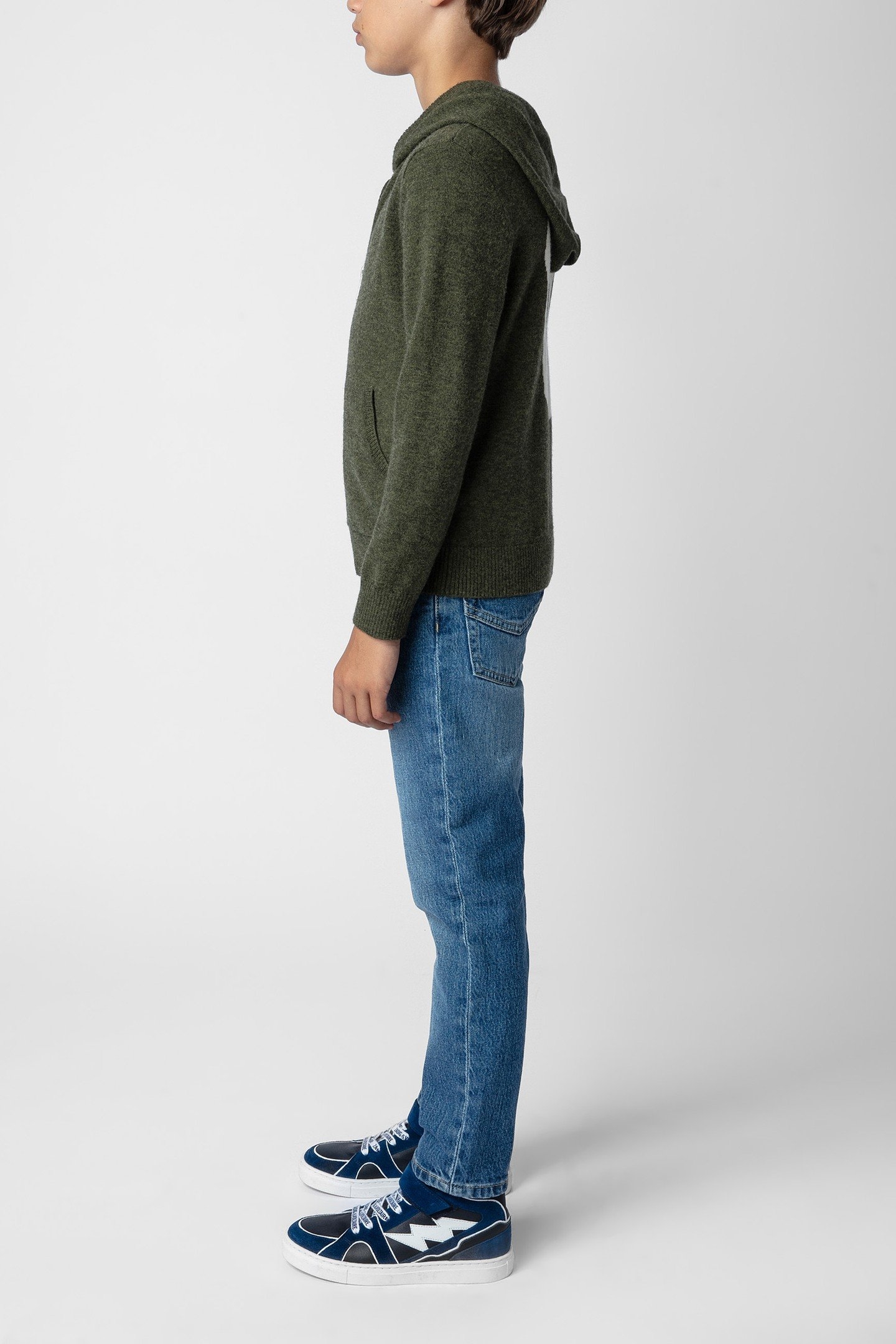 CLASH ZIPPER BOYS CARDIGAN KAKI 4