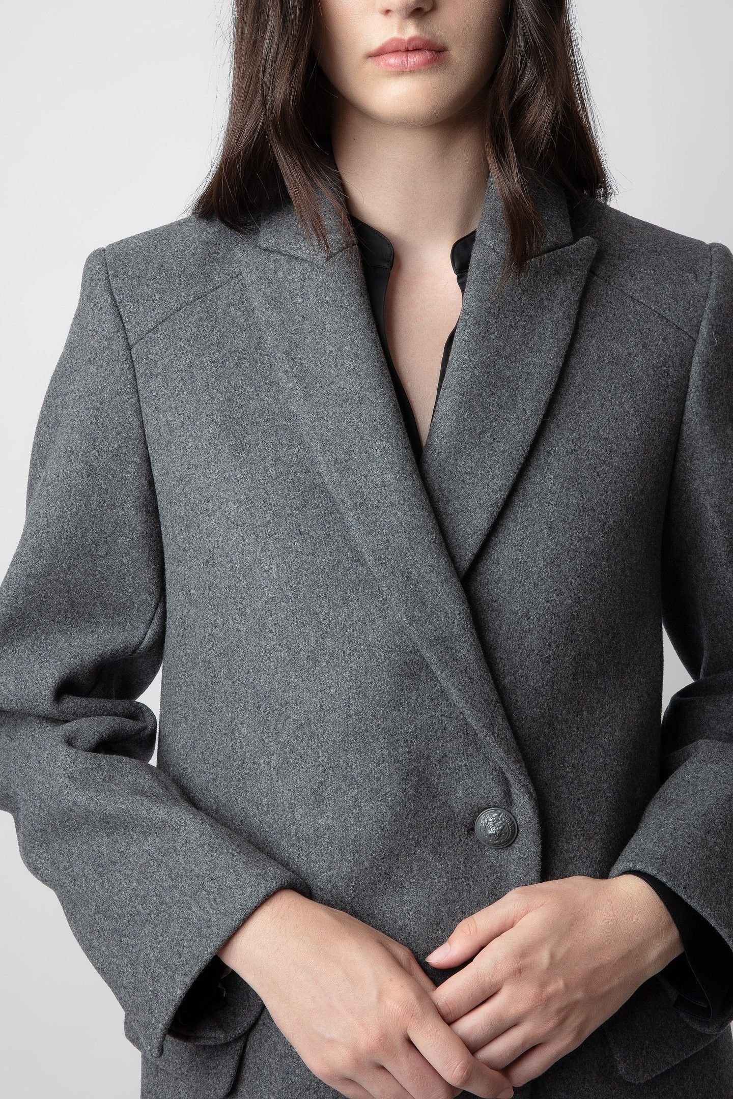 MARCO CHINE WOOL COAT GRIS CHINE 5