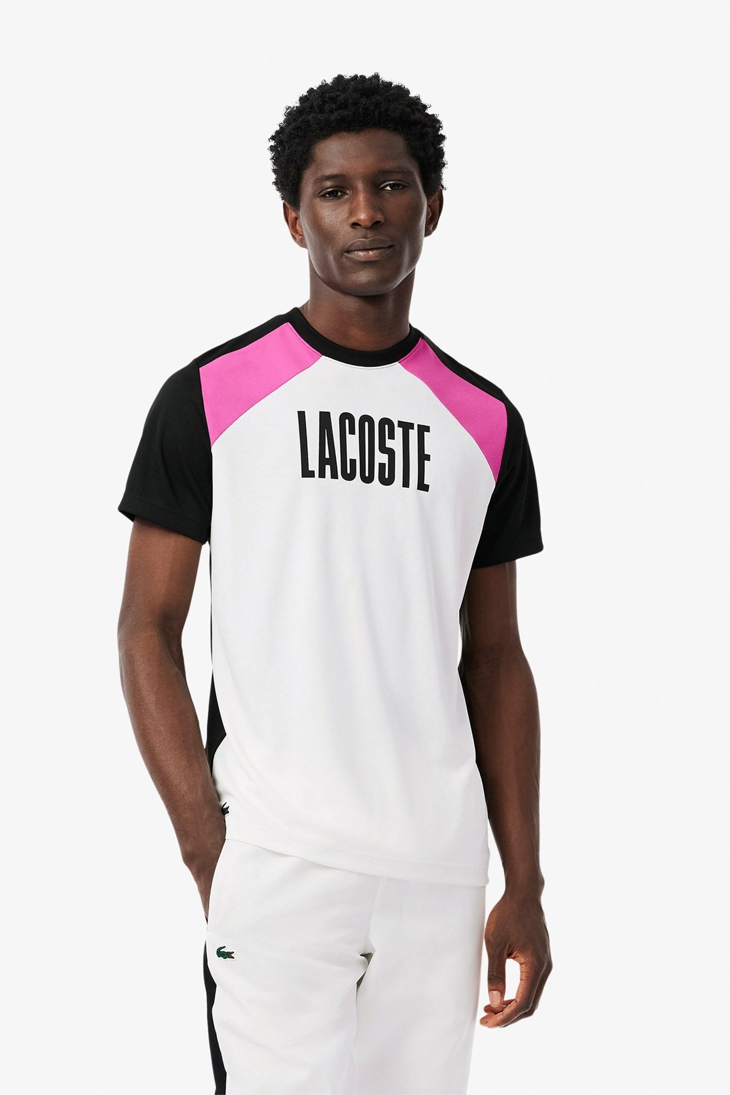 T-SHIRT WHITE/BLACK-MALVA 1