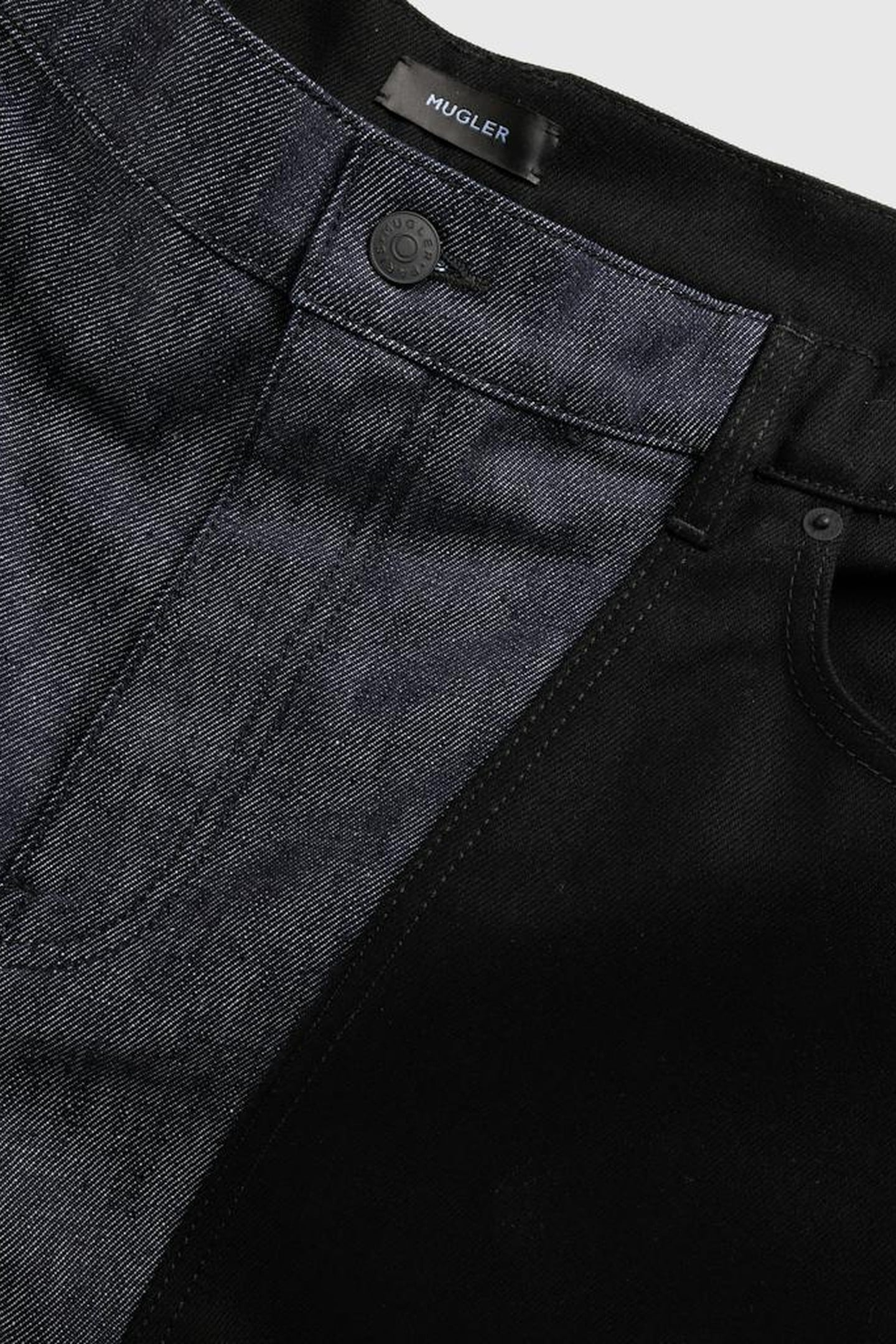 MUGLER – RAW BI-COLOR STRAIGHT LEG JEANS 4
