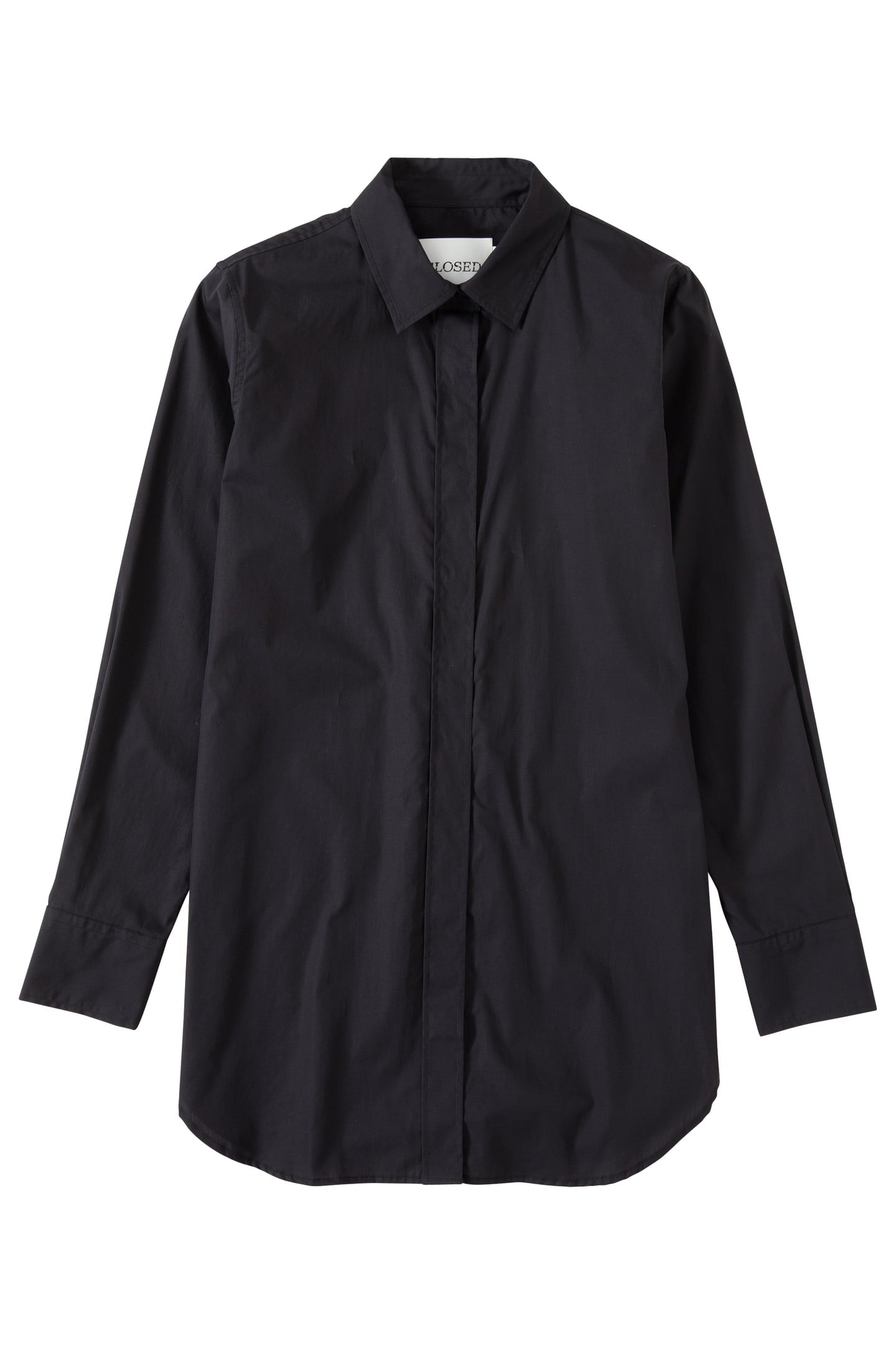 FITTED LONG BLOUSE SHIRT BLACK 4