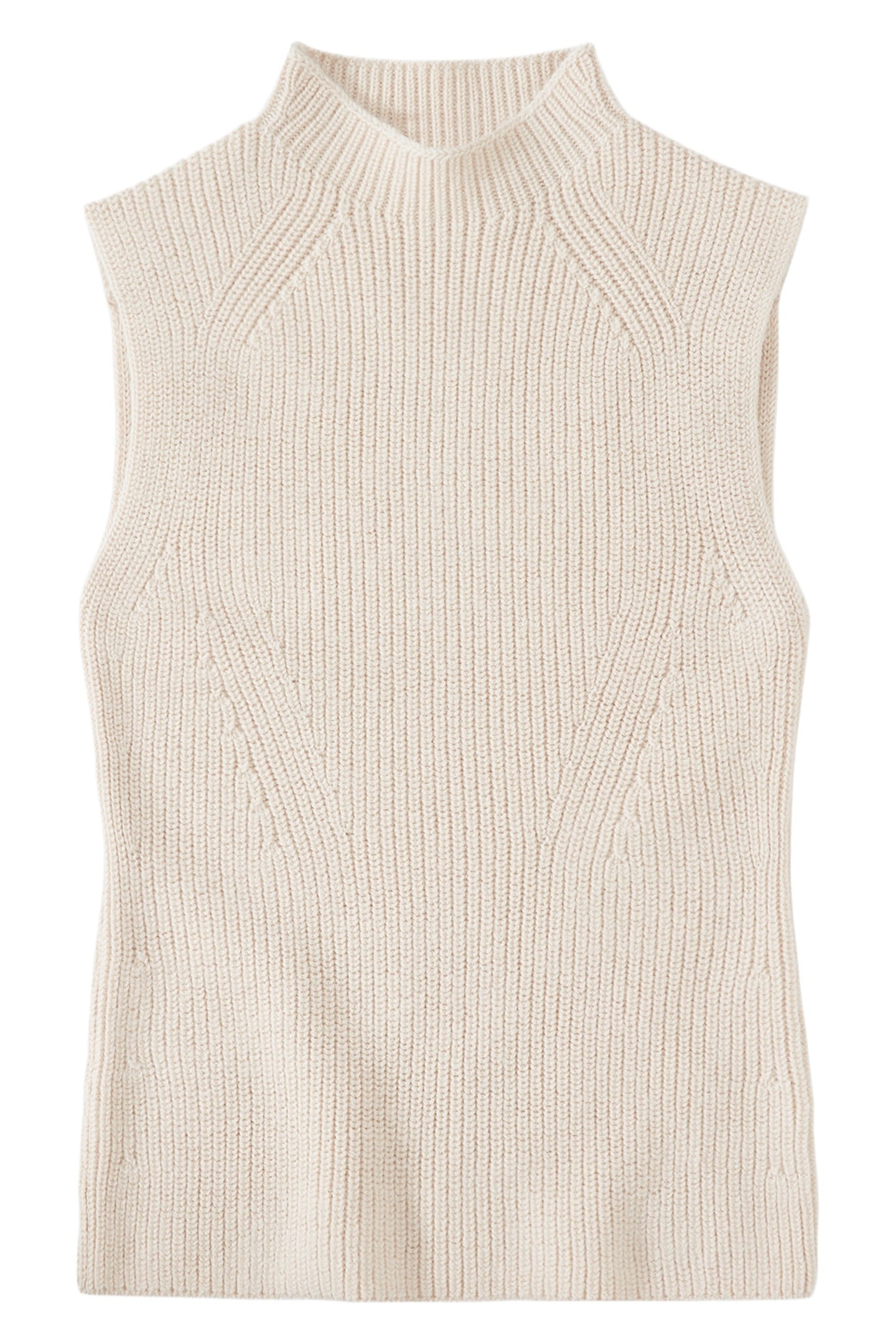 TURTLE NECK VEST KNITS IVORY 1