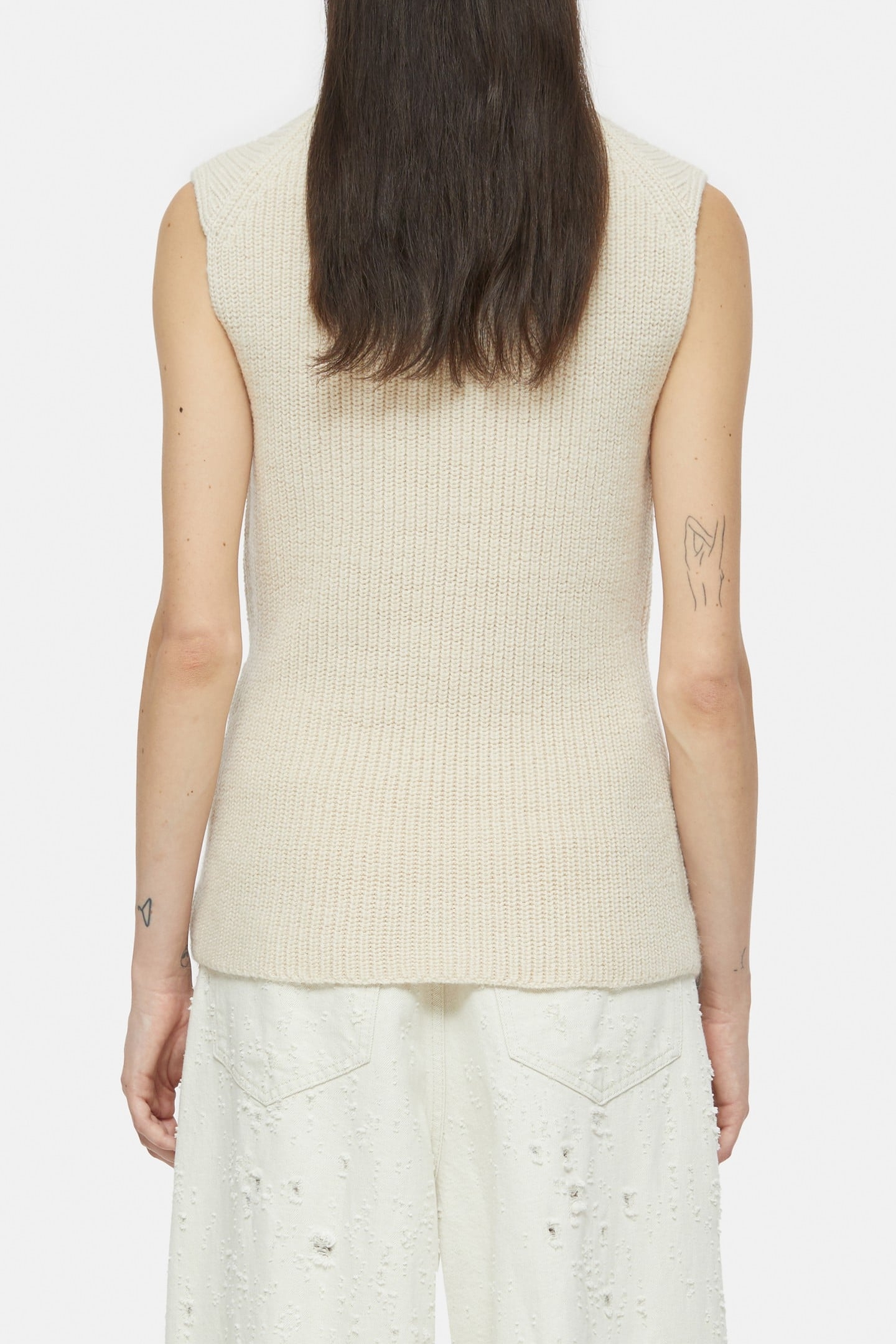 TURTLE NECK VEST KNITS IVORY 5