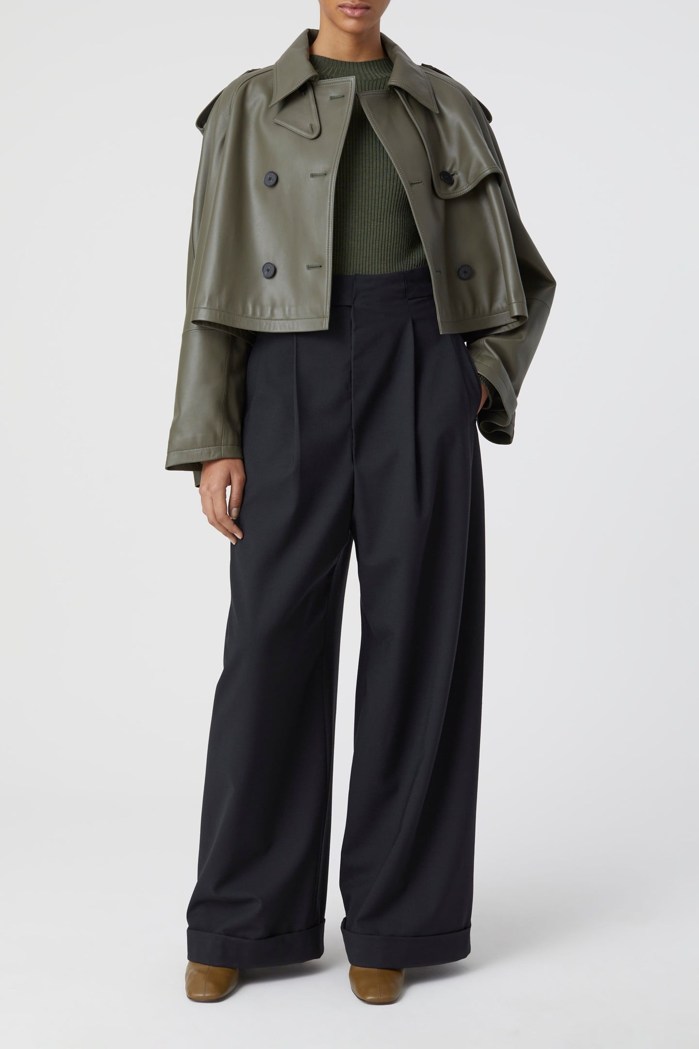 CREW NECK LONG SLEEVE KNITS ARMY GREEN 8