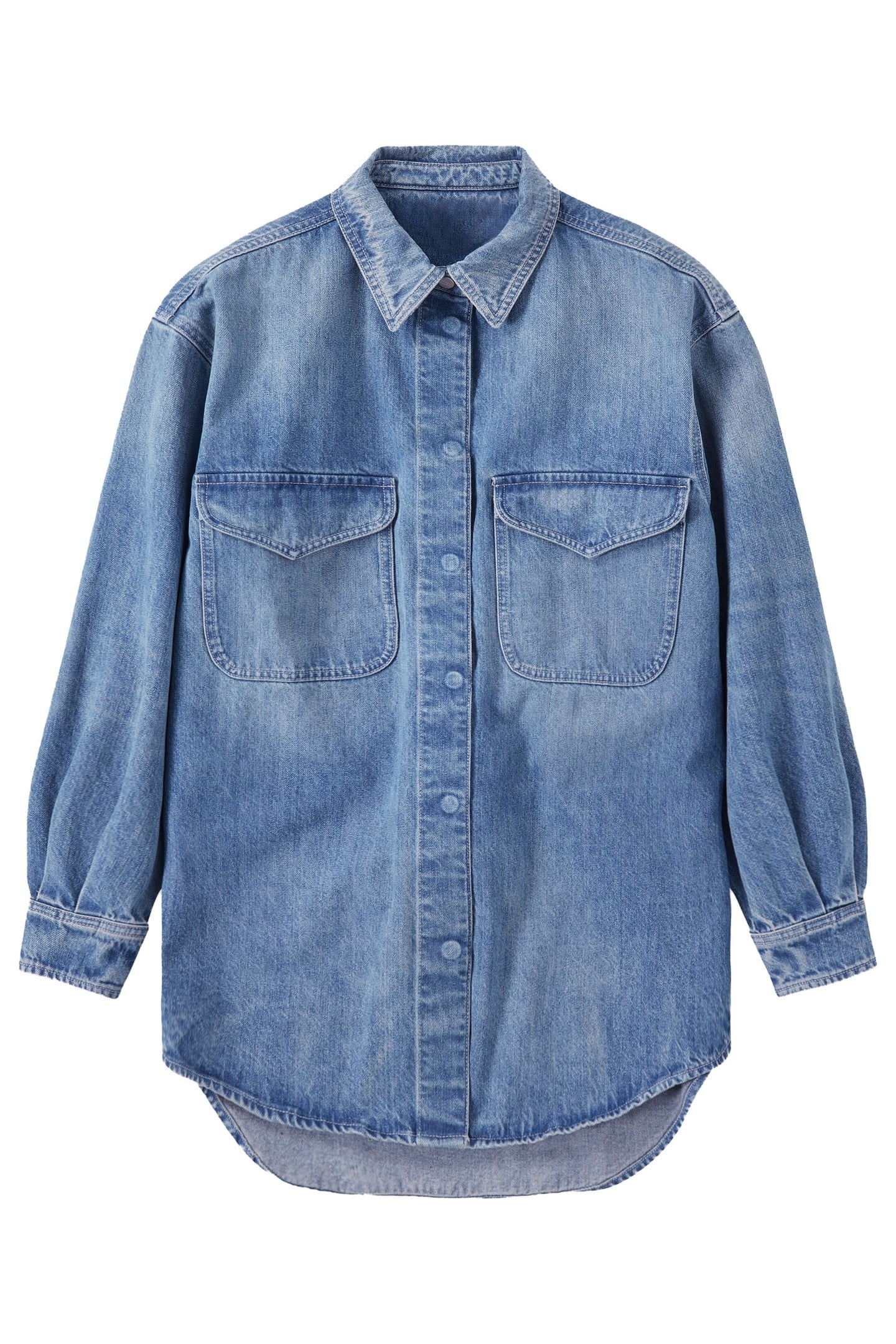 DENIM OVERSHIRT MID BLUE 1