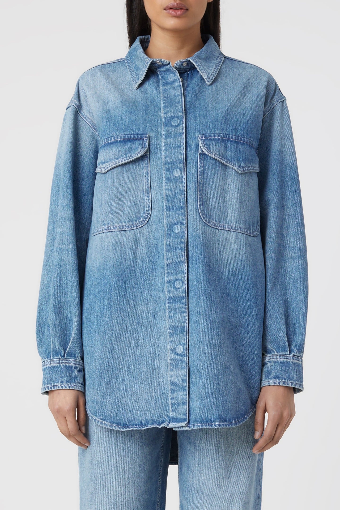 DENIM OVERSHIRT MID BLUE 3