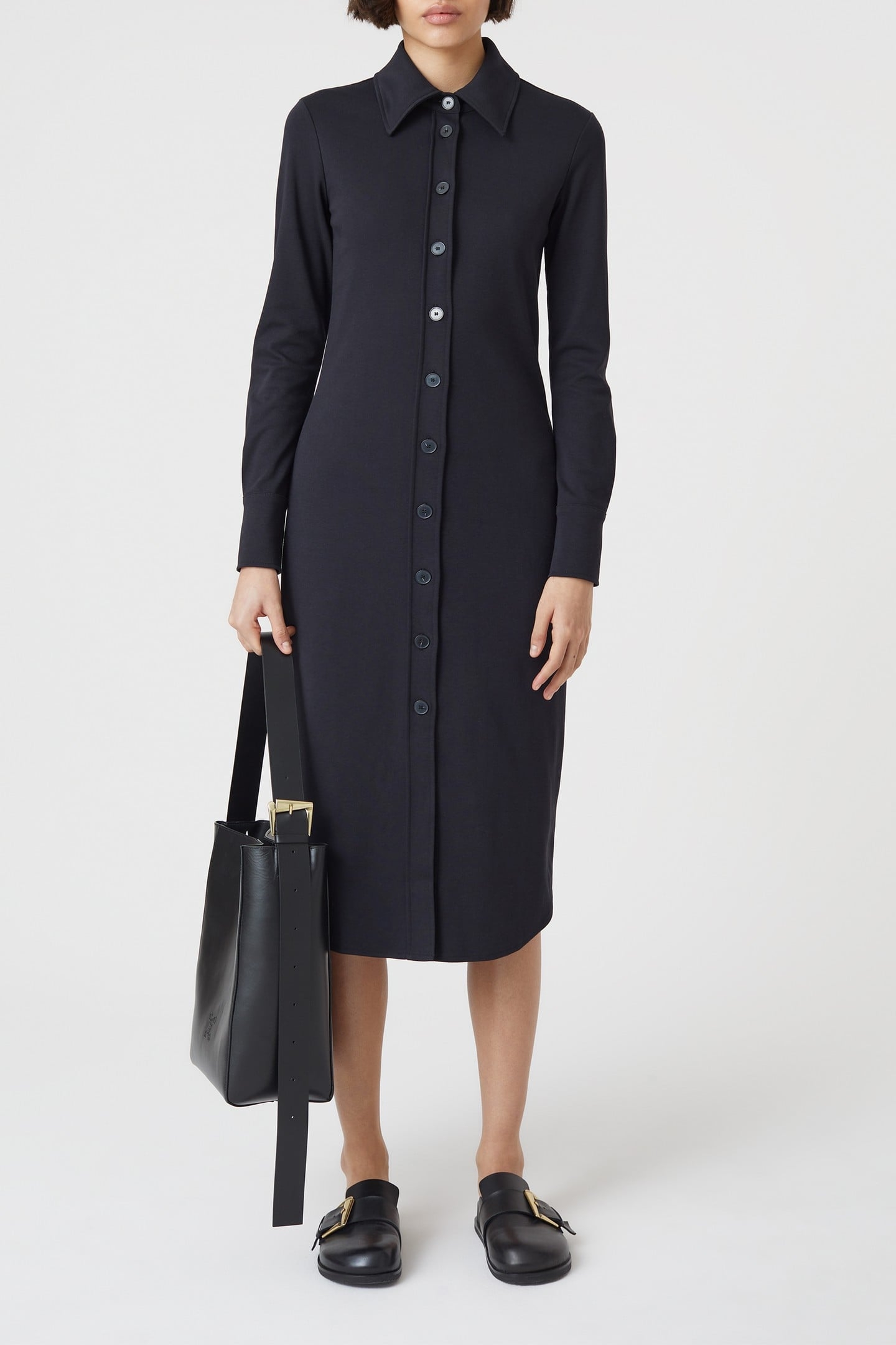 SHIRTDRESS LONG SLEEVE DRESSES BLACK 7