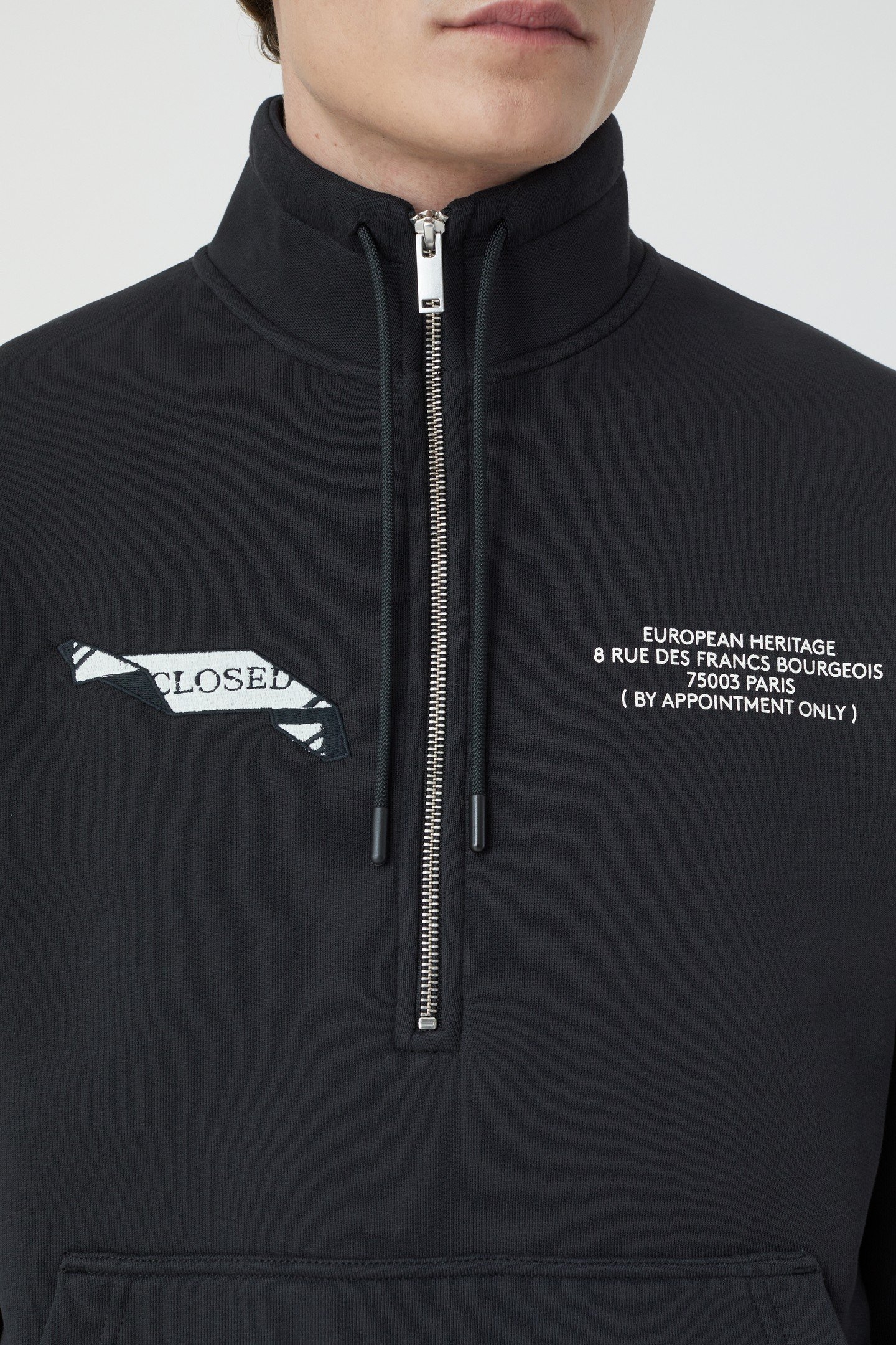 HALF ZIP SWEAT T-SHIRTS BLACK 3