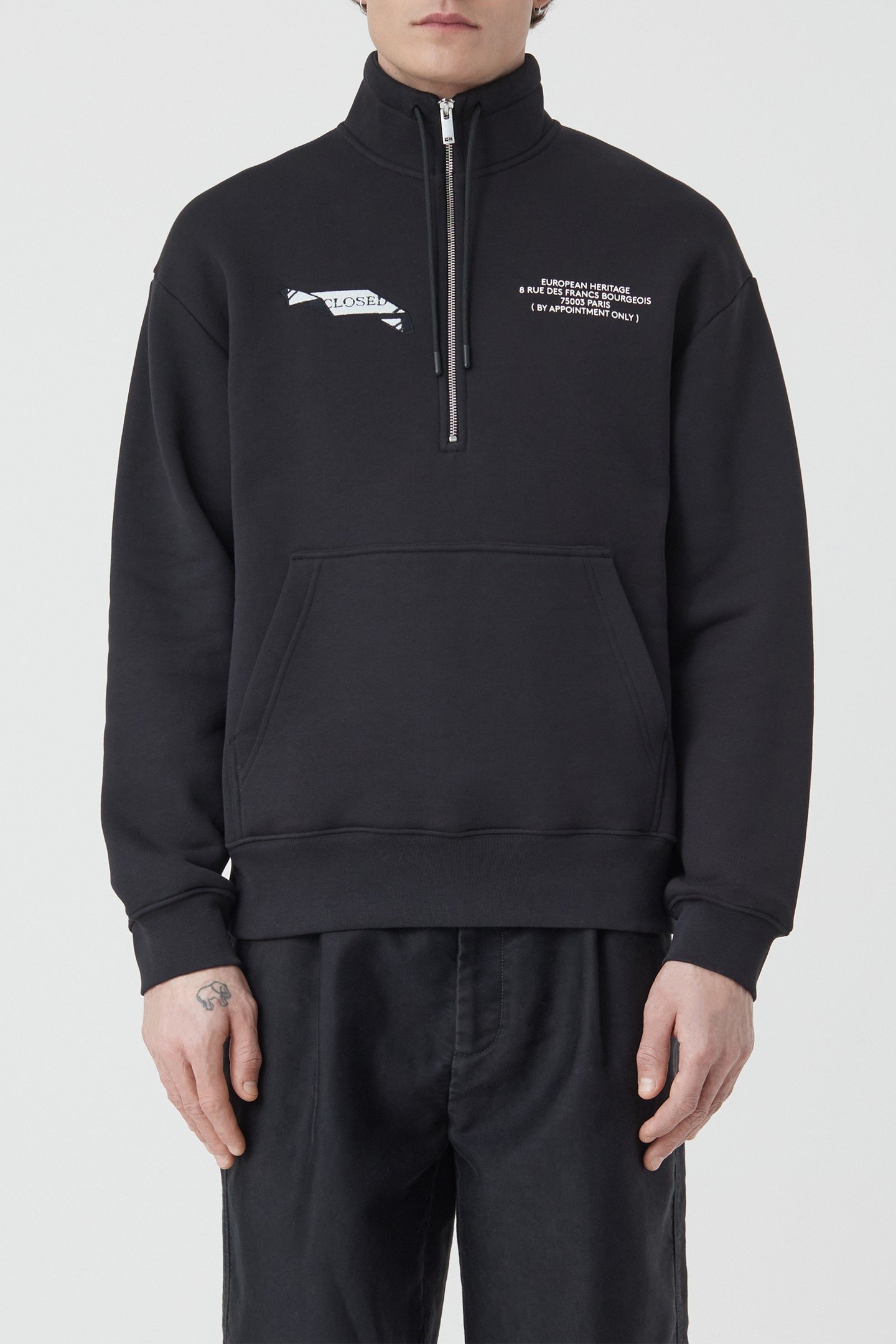 HALF ZIP SWEAT T-SHIRTS BLACK 6