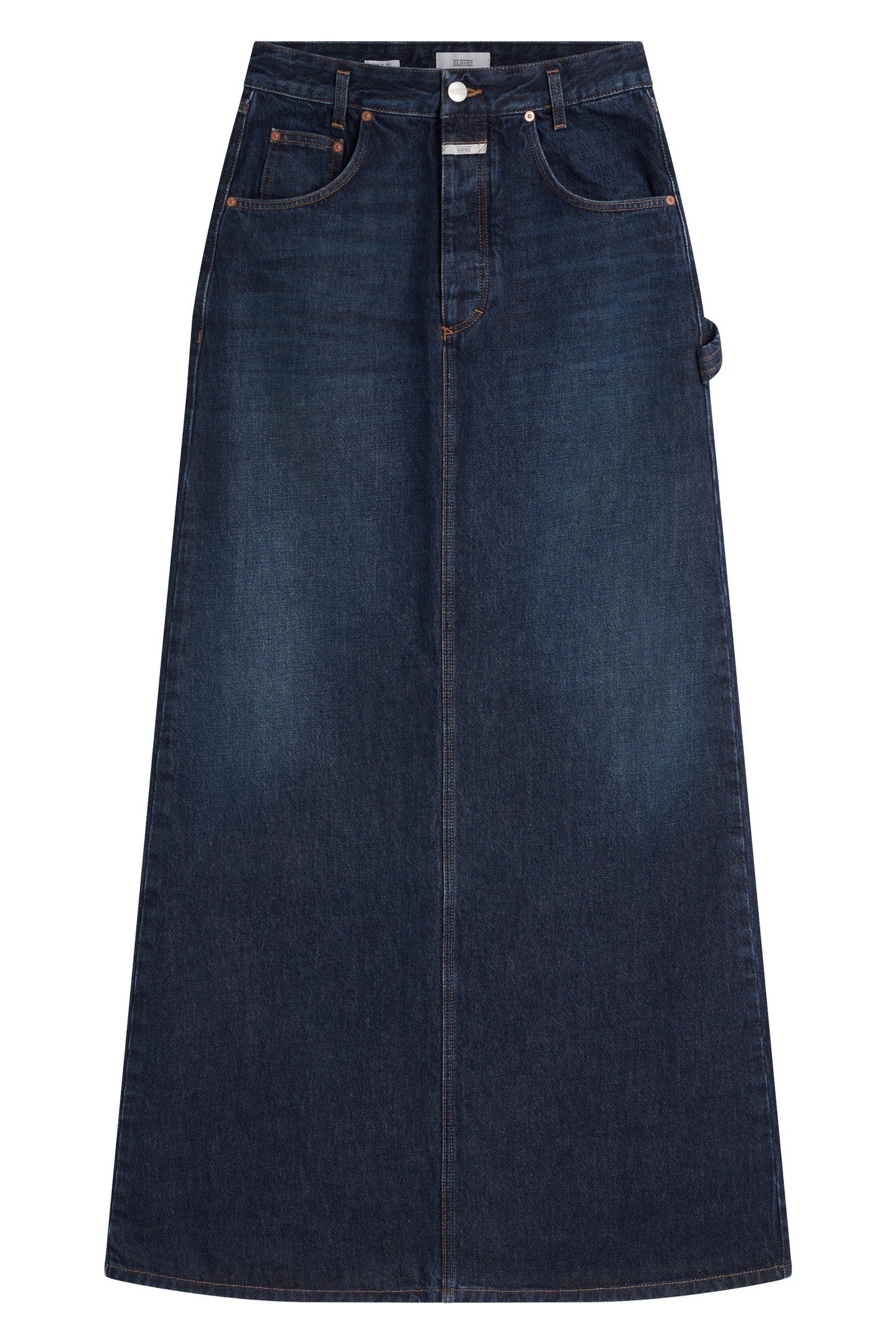 LONG 5-POCKET SKIRT DARK BLUE 1