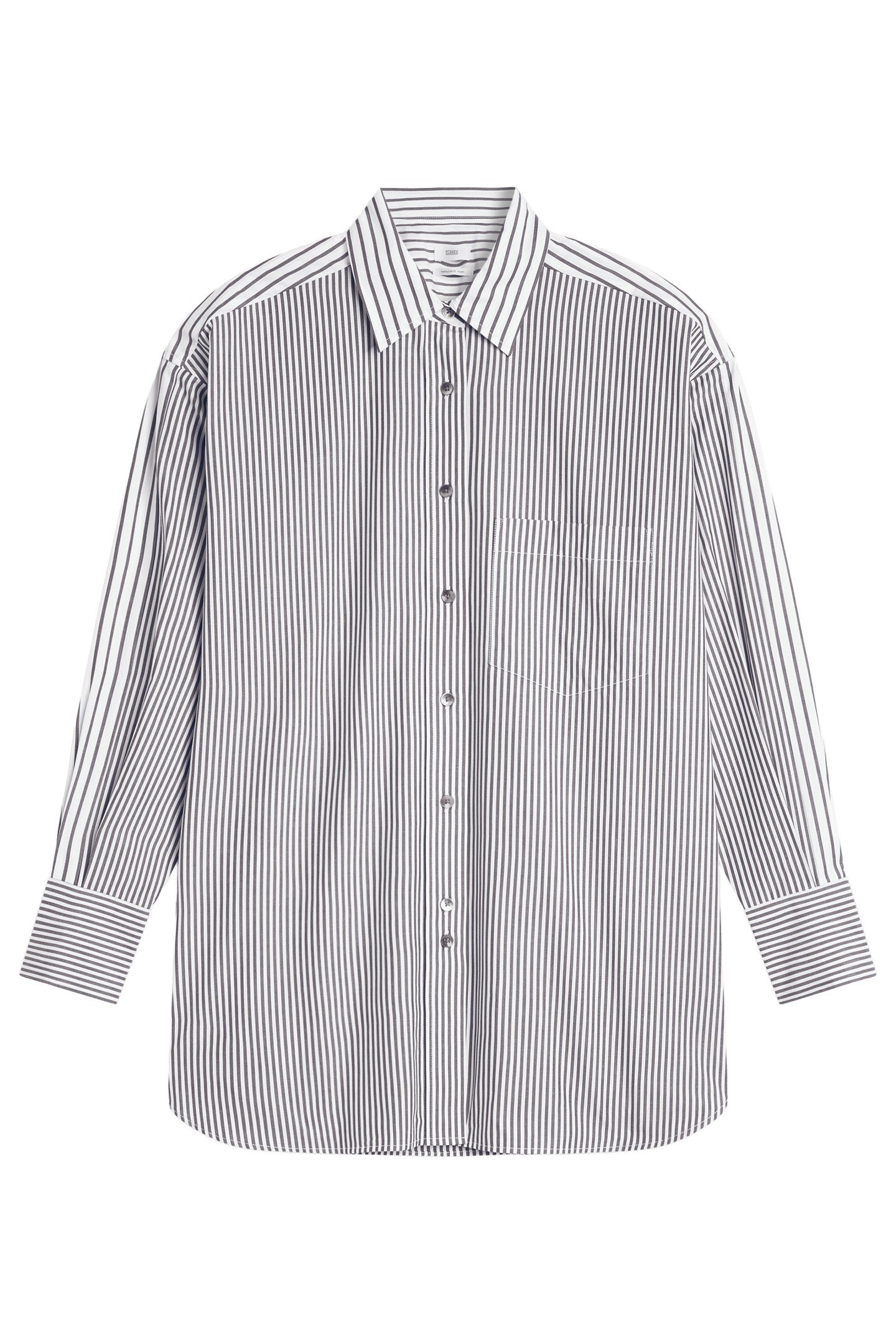 CHESTPOCKET LONG SLEEVE BLOUSE SHIRT CHARCOAL 1