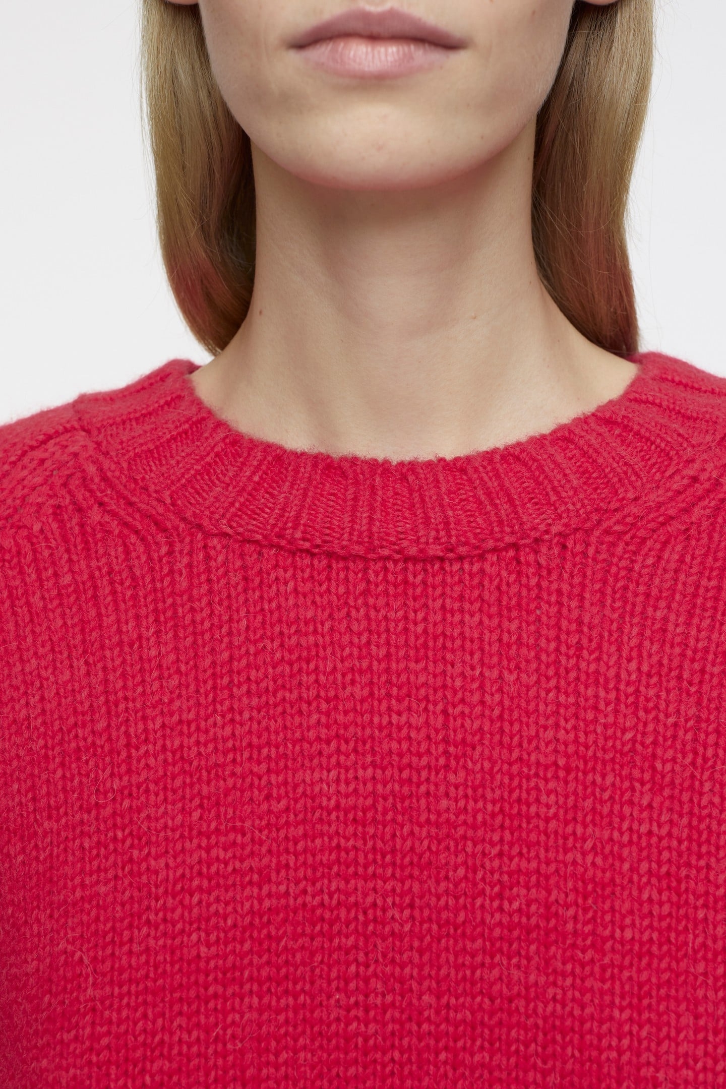 CREW NECK LONG SLEEVES KNITS FIERY PINK 5