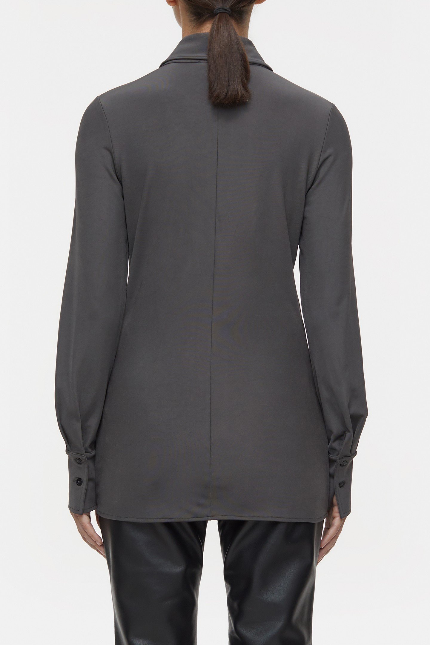 WAISTED BLOUSE SHIRT CHARCOAL 3