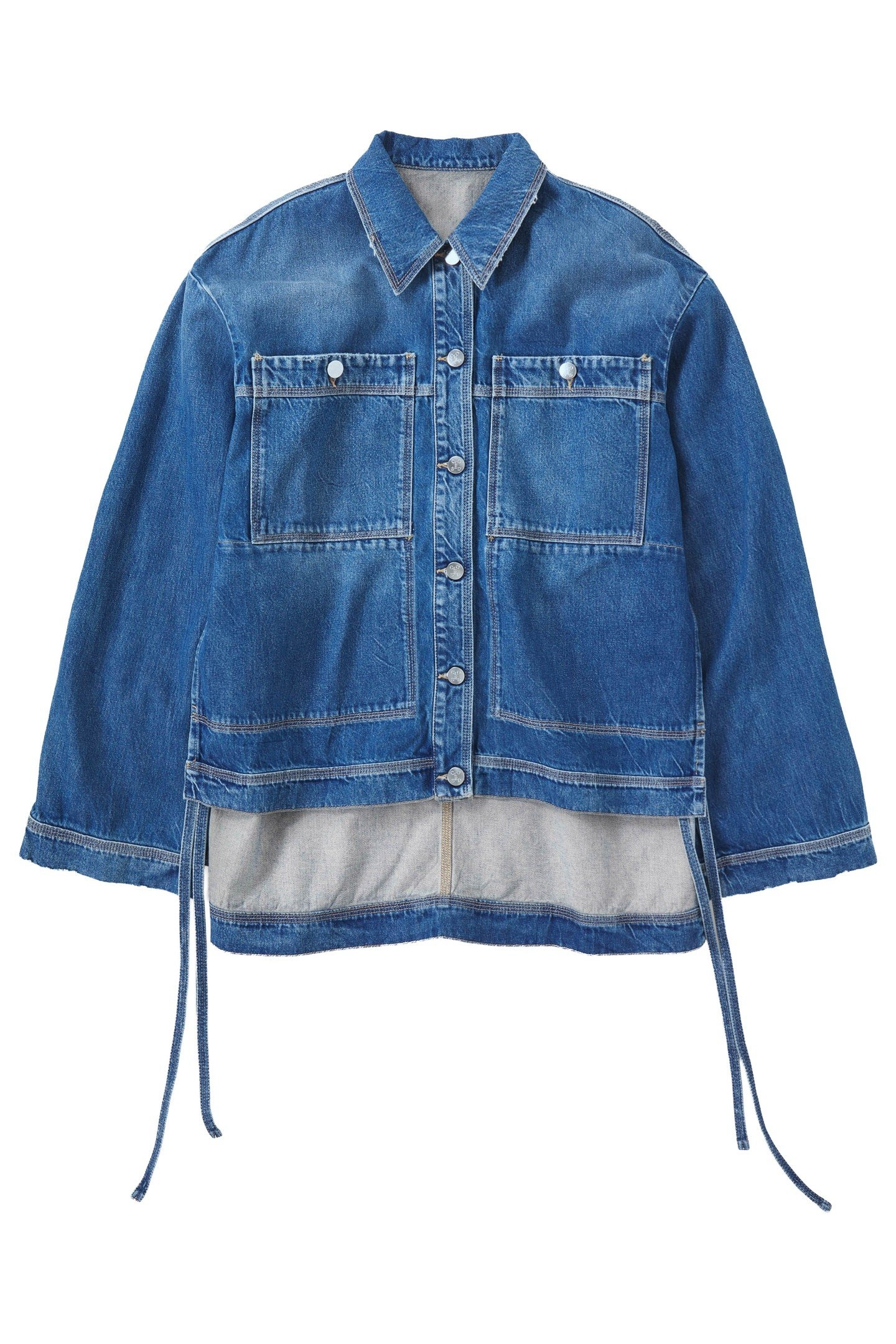 BLOUSE WITH SIDELONG STRAPS SHIRTS & BLOUSES MID BLUE 7