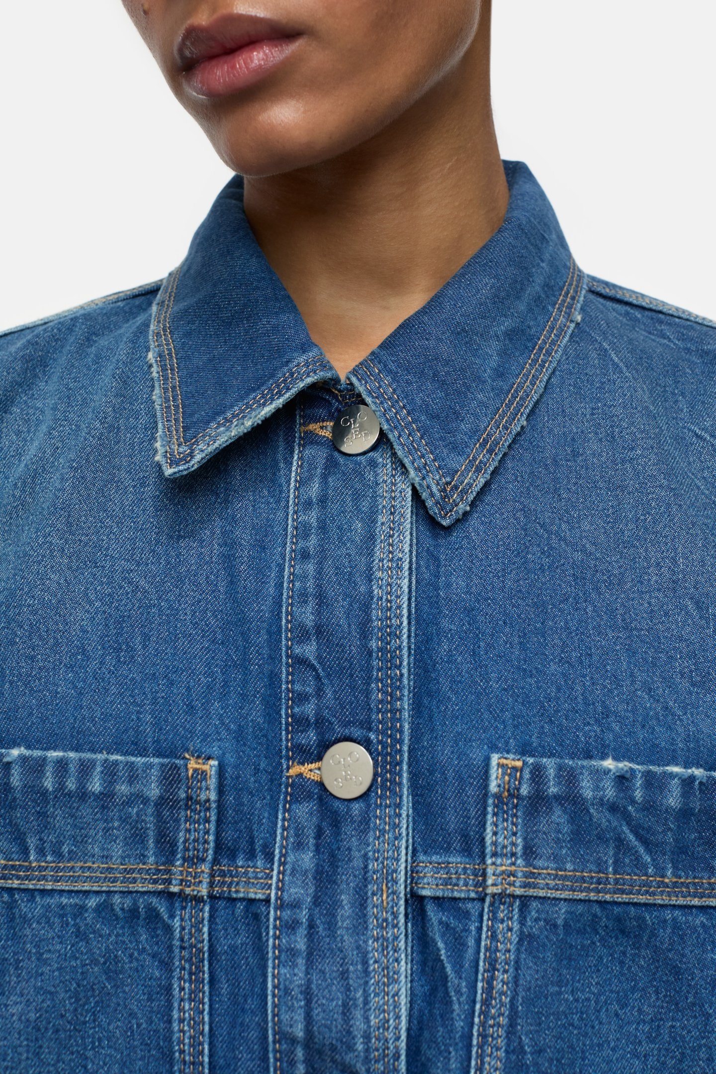 BLOUSE WITH SIDELONG STRAPS SHIRTS & BLOUSES MID BLUE 5