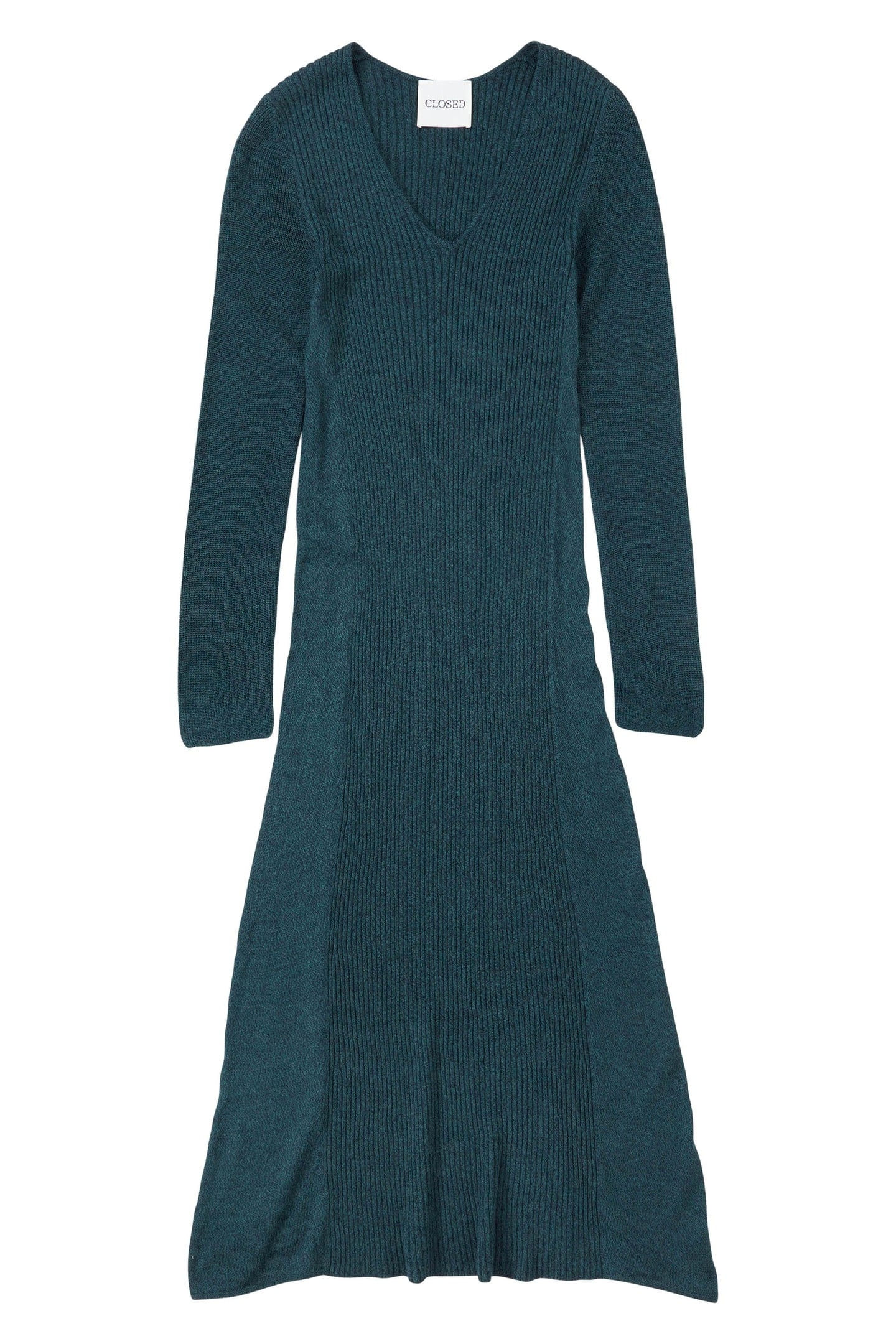 LONG SLEEVE RIB DRESS PINI GREEN 1